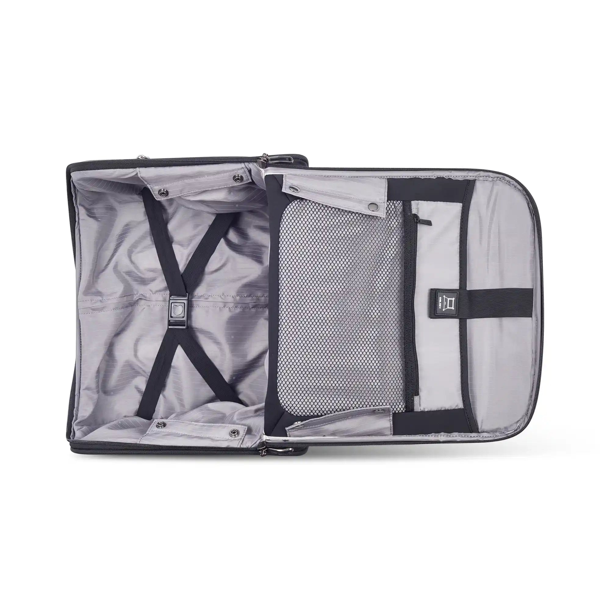 Delsey Helium DLX Wheeled Underseater in Black — interior view # color_Black