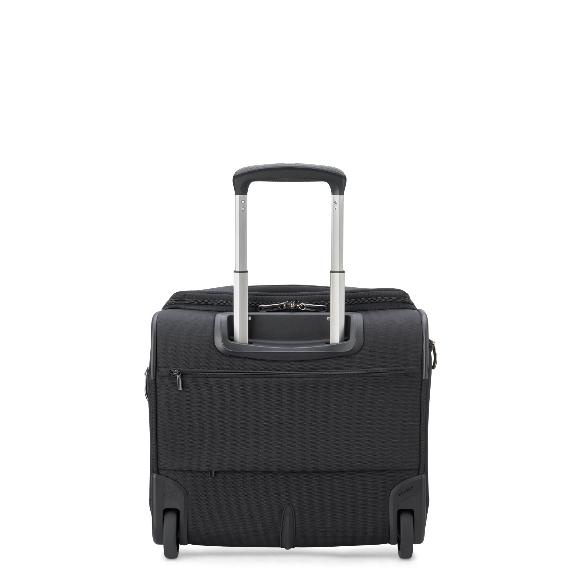 Delsey Helium DLX Wheeled Underseater in Black — back view # color_Black