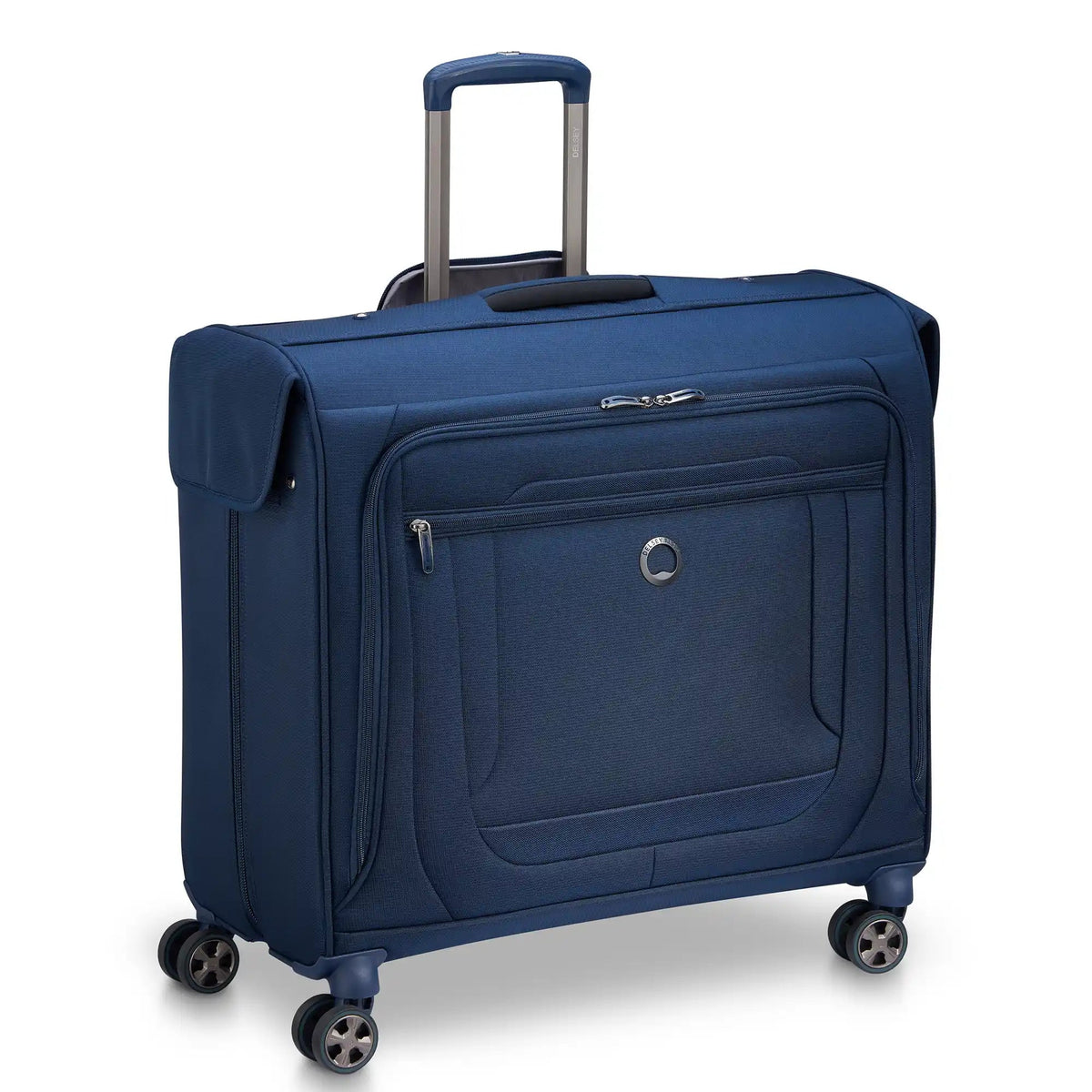Delsey Helium DLX Large Rolling Garment Bag in Navy — angle view 2 # color_Navy