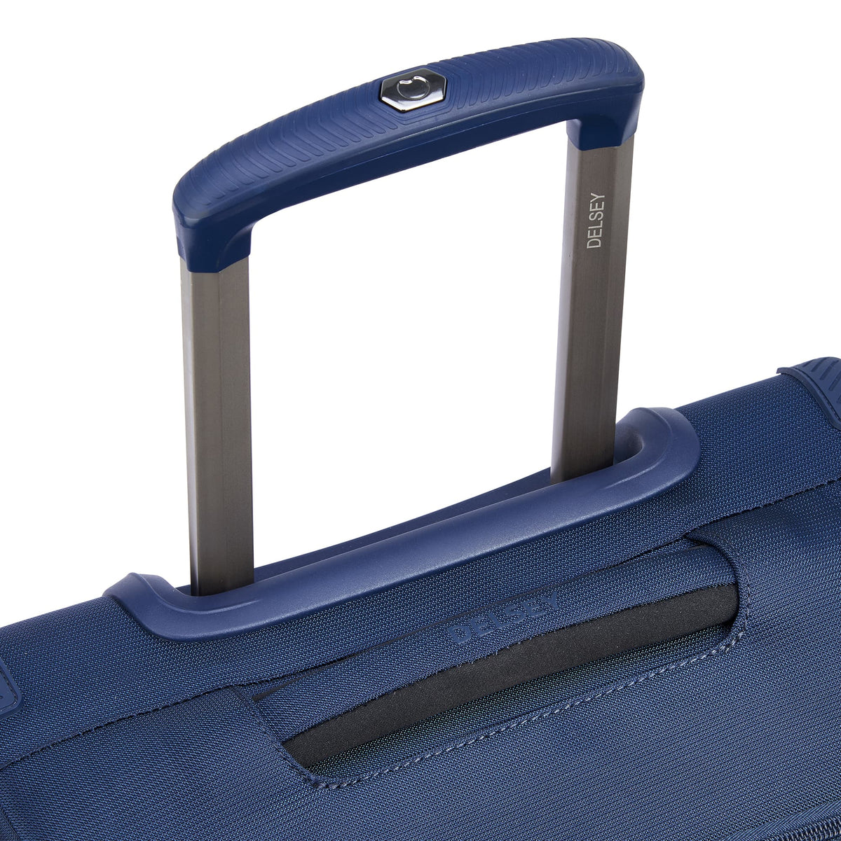 Delsey Helium DLX Carry-On Plus Expandable Spinner in Navy — detail view # color_Navy