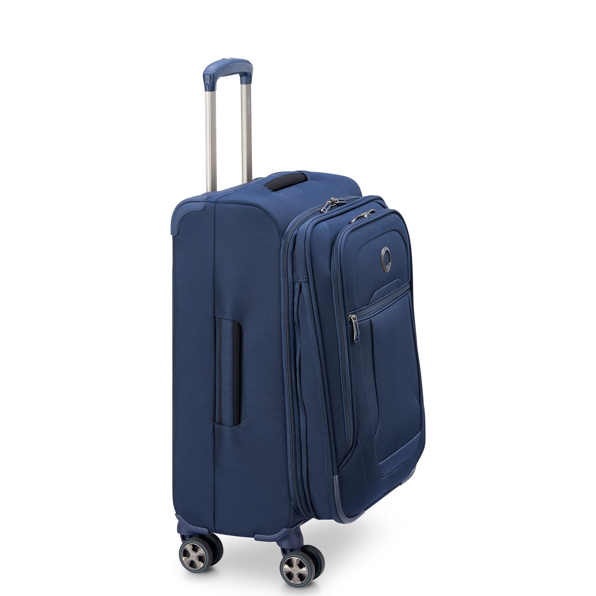 Delsey Helium DLX Carry-On Plus Expandable Spinner in Navy — angle view 3 # color_Navy