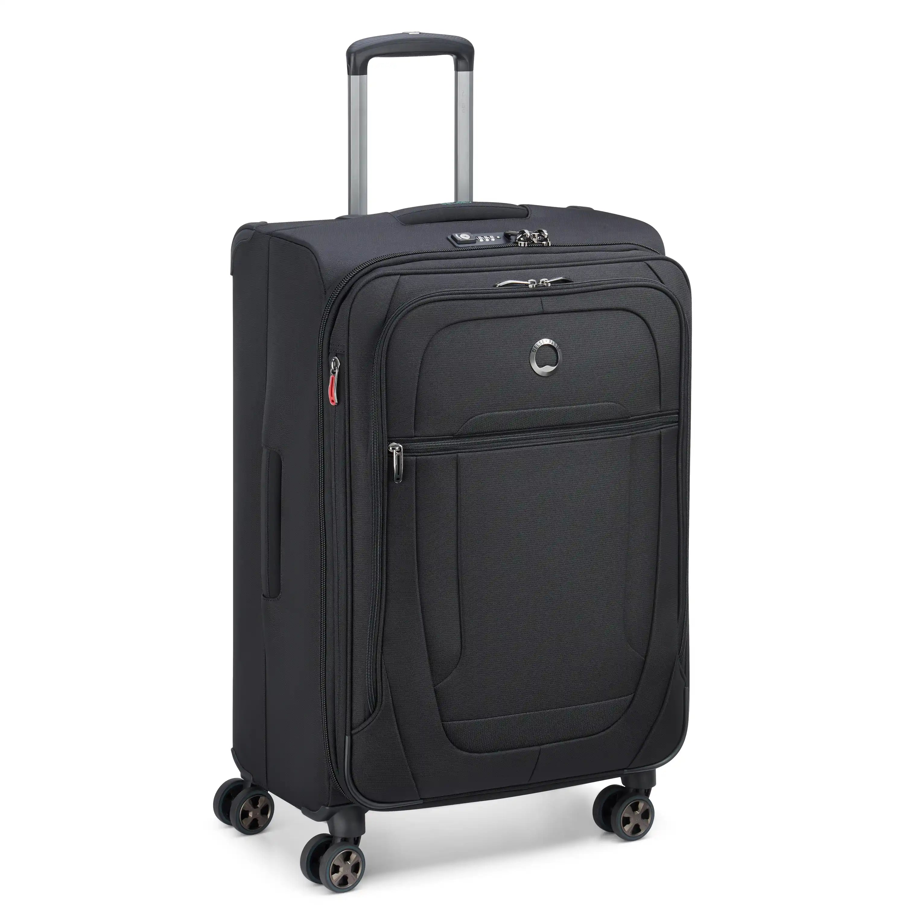 Delsey Helium DLX Medium Expandable Spinner in Black — angle view 2 # color_Black