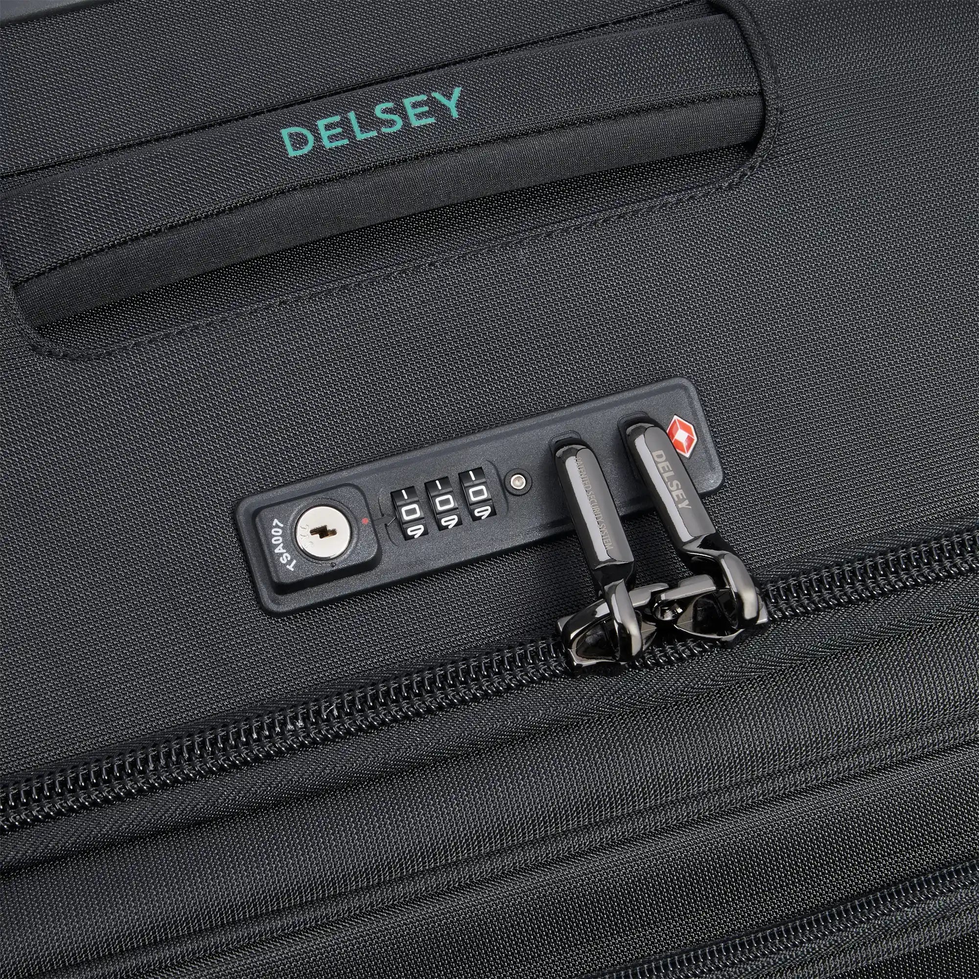 Delsey Helium DLX Medium Expandable Spinner in Black — detail view 2 # color_Black