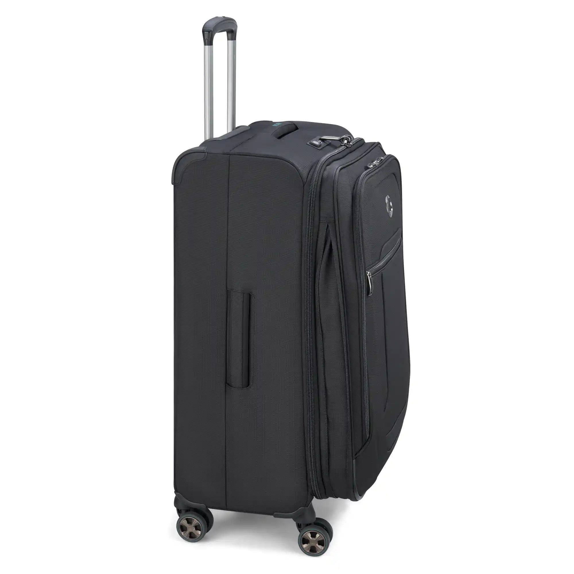 Delsey Helium DLX Medium Expandable Spinner in Black — angle view 3 # color_Black