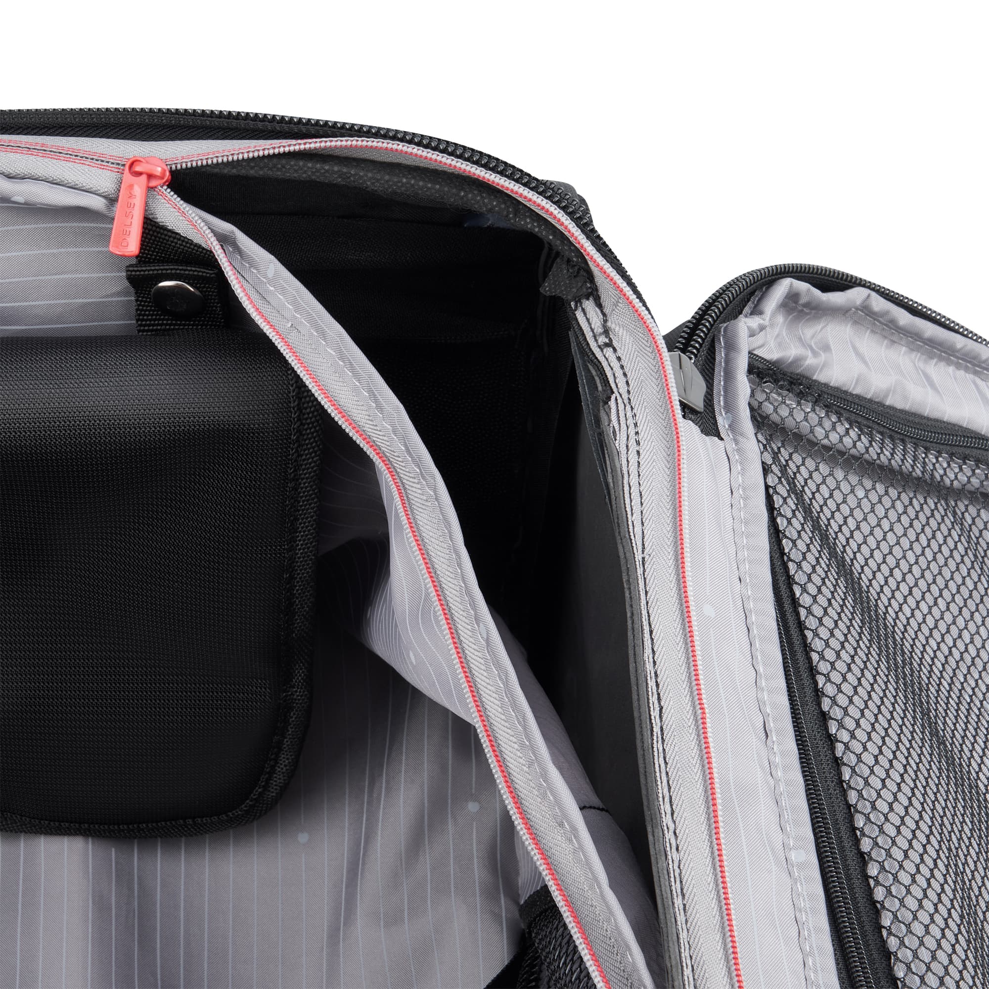 Delsey Helium DLX Medium Expandable Spinner in Black — interior view 3 # color_Black