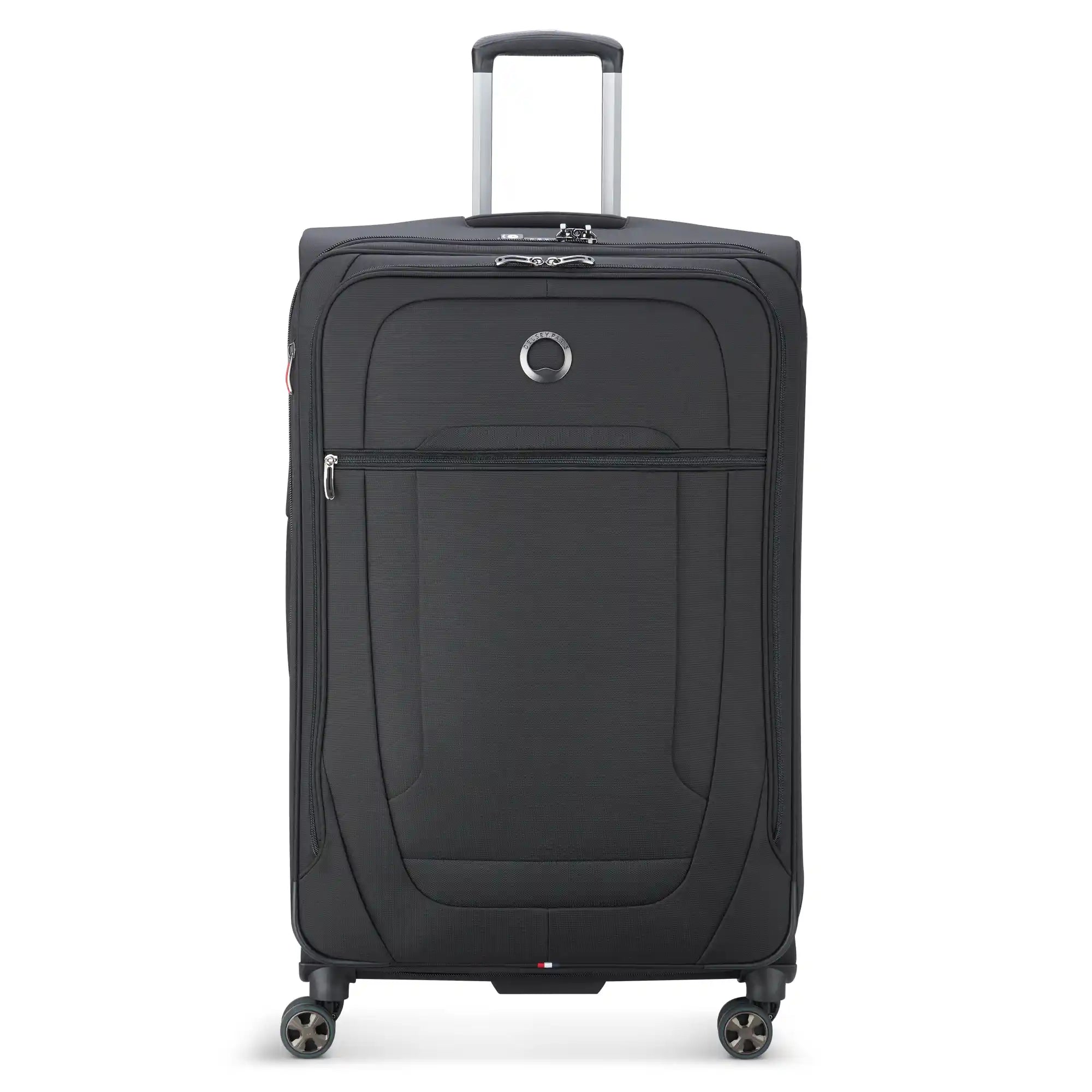 Delsey Helium DLX Large Expandable Spinner in Black — front view # color_Black