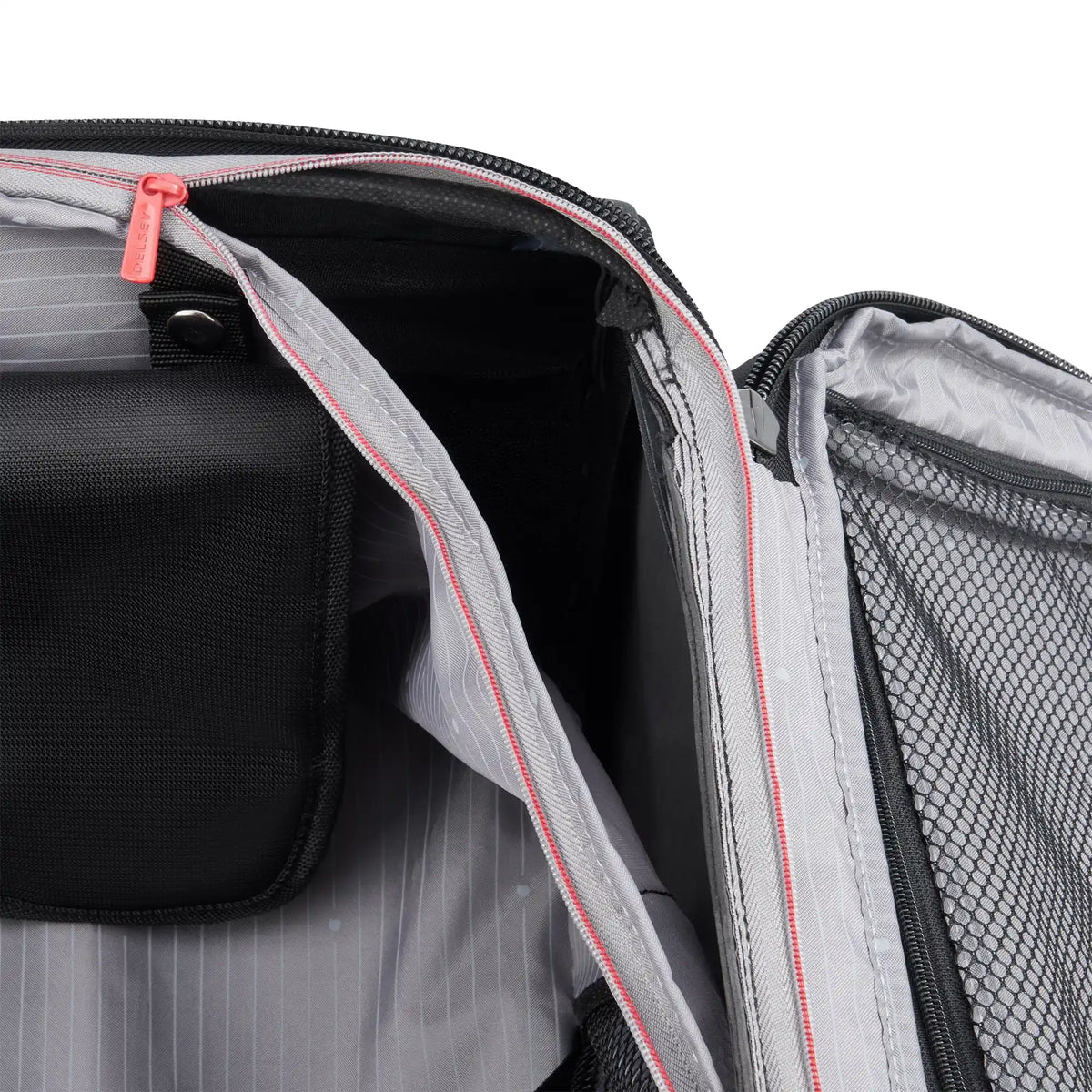 Delsey Helium DLX Large Expandable Spinner in Black — interior view 2 # color_Black