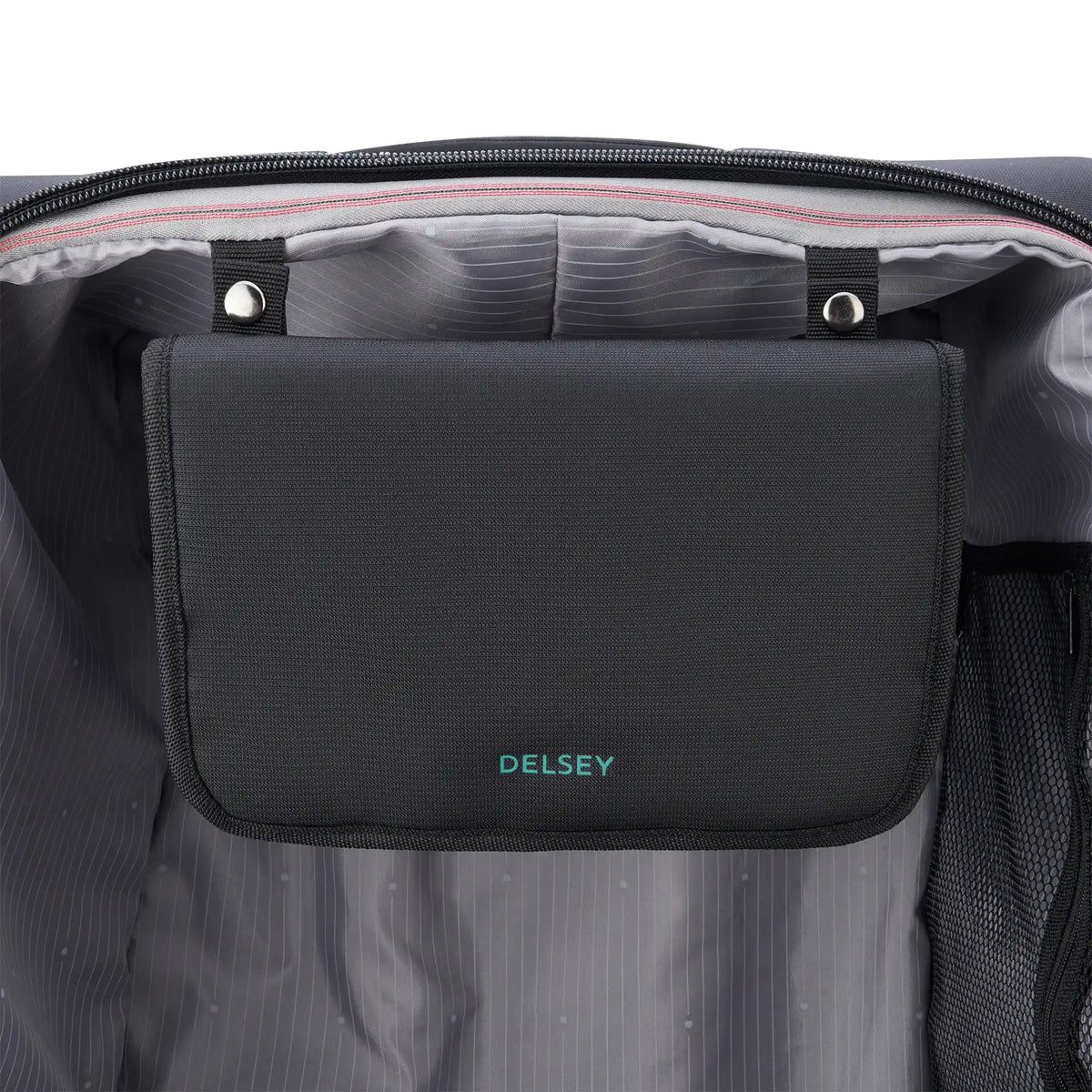 Delsey Helium DLX Large Expandable Spinner in Black — interior view 3 # color_Black