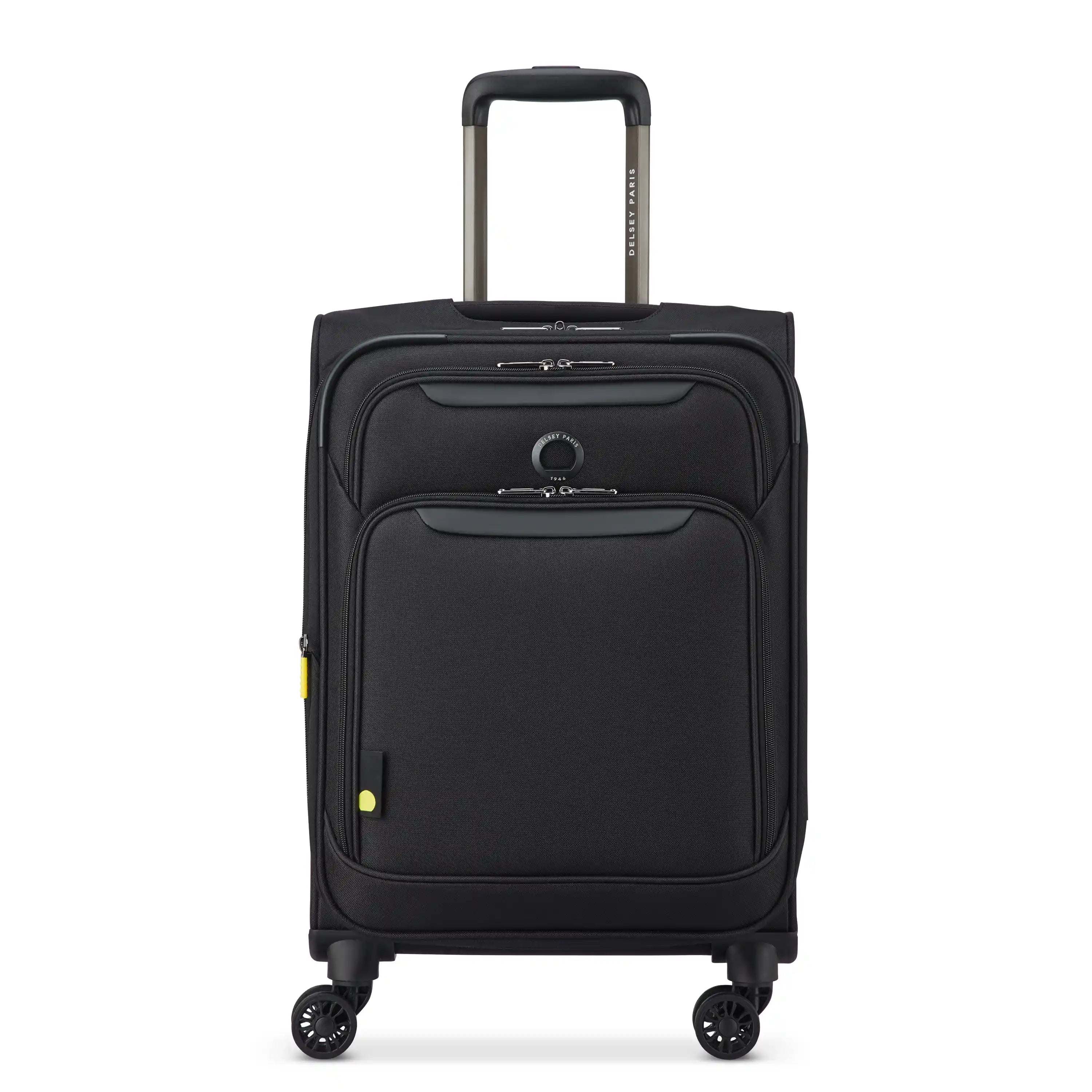 Delsey Sky Max 3.0 Carry-On Plus Expandable Softside Luggage in Black — front view # color_Black