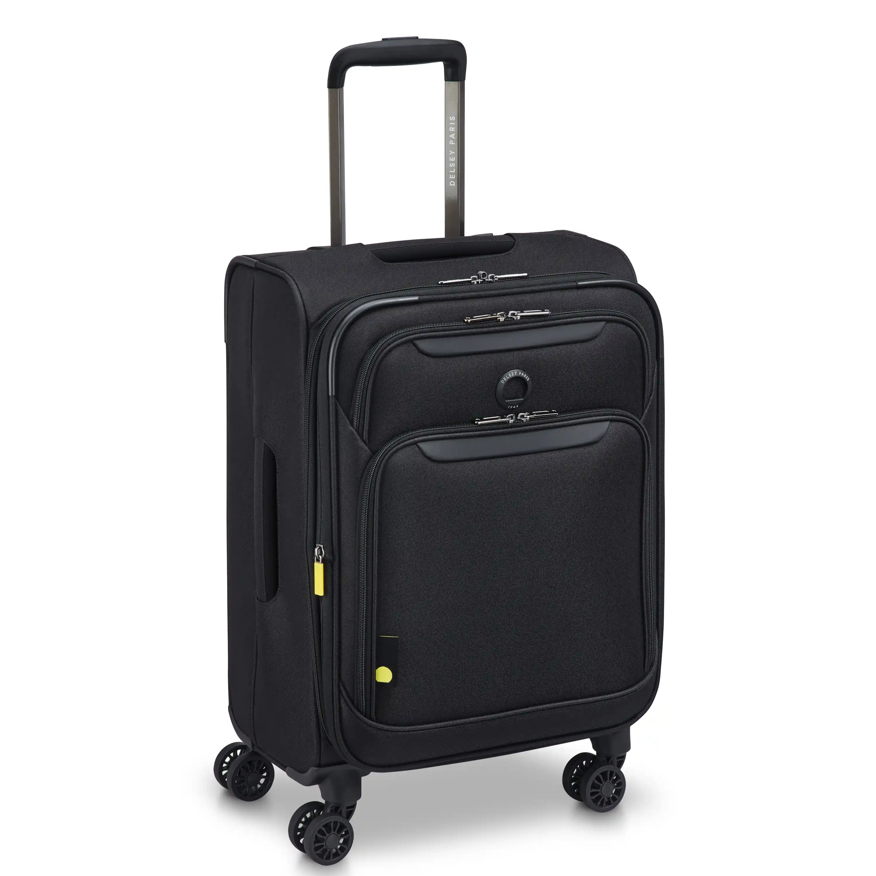 Delsey Sky Max 3.0 Carry-On Plus Expandable Softside Luggage in Black — angle view 2 # color_Black