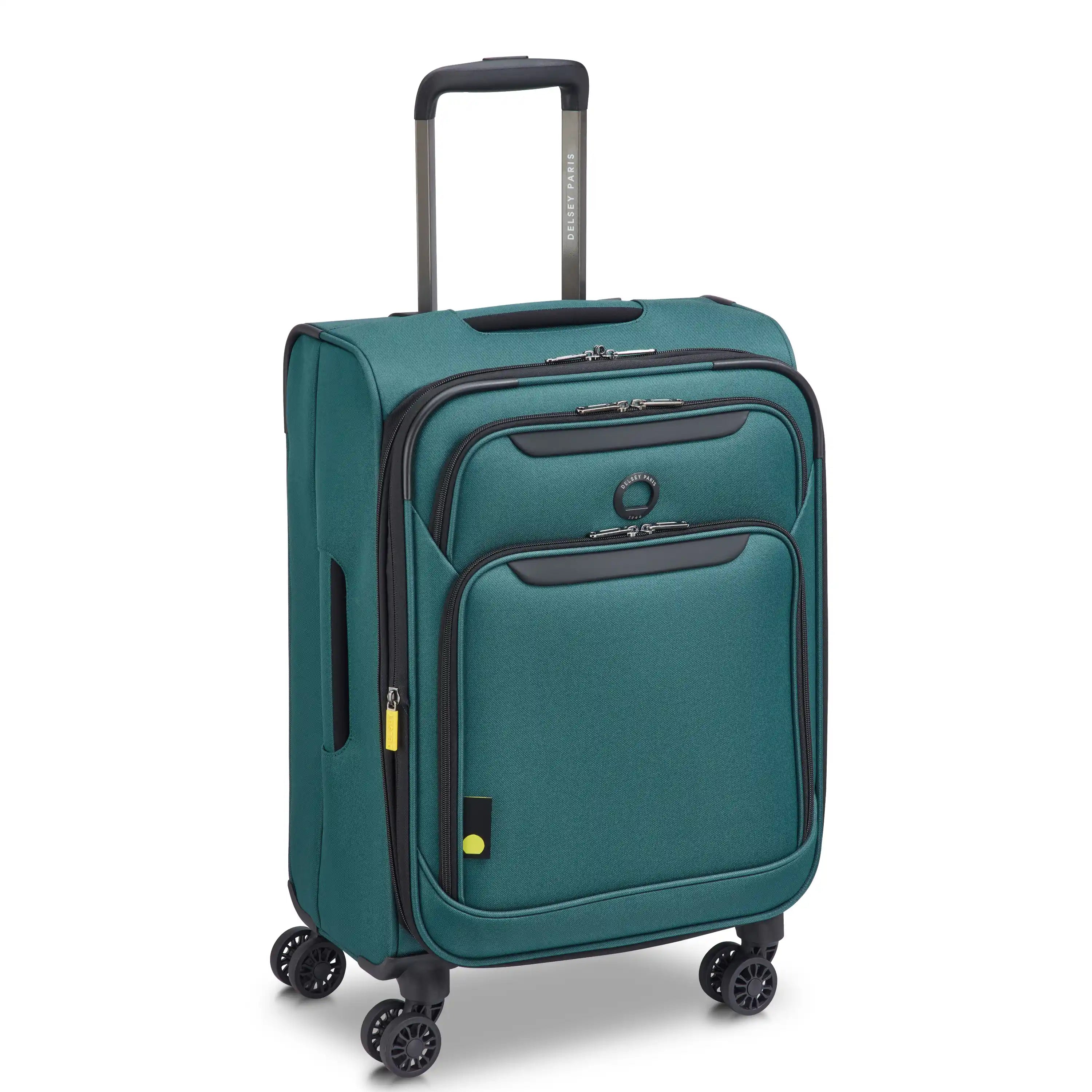 Delsey Sky Max 3.0 Carry-On Plus Expandable Softside Luggage in Teal Blue — angle view 2 # color_Teal Blue