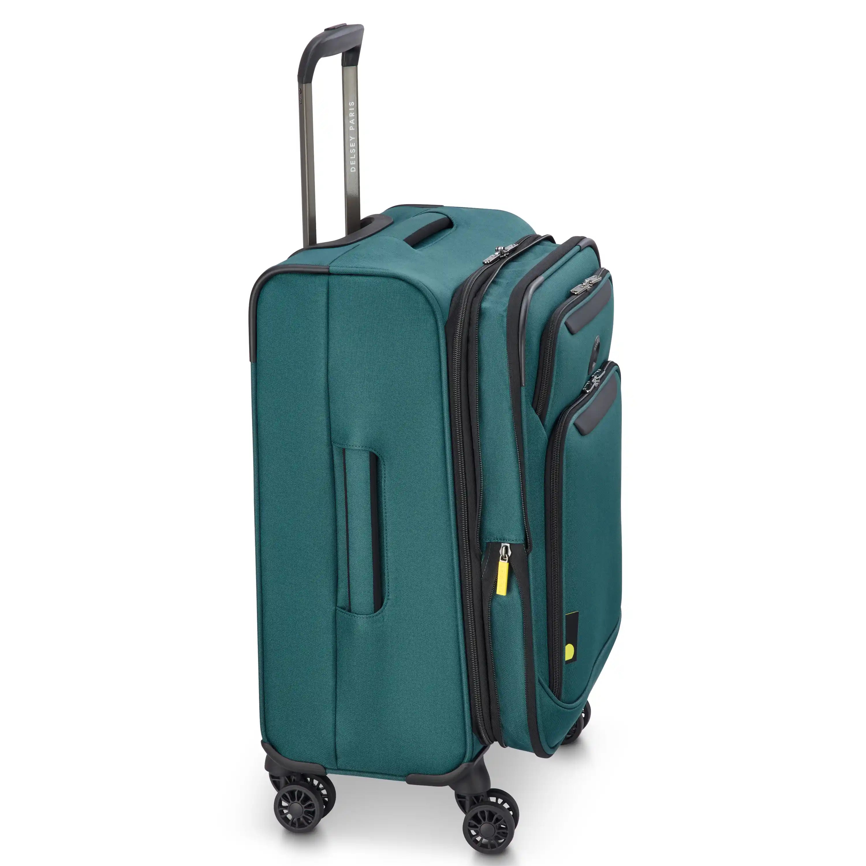 Delsey Sky Max 3.0 Carry-On Plus Expandable Softside Luggage in Teal Blue — angle view 3 # color_Teal Blue