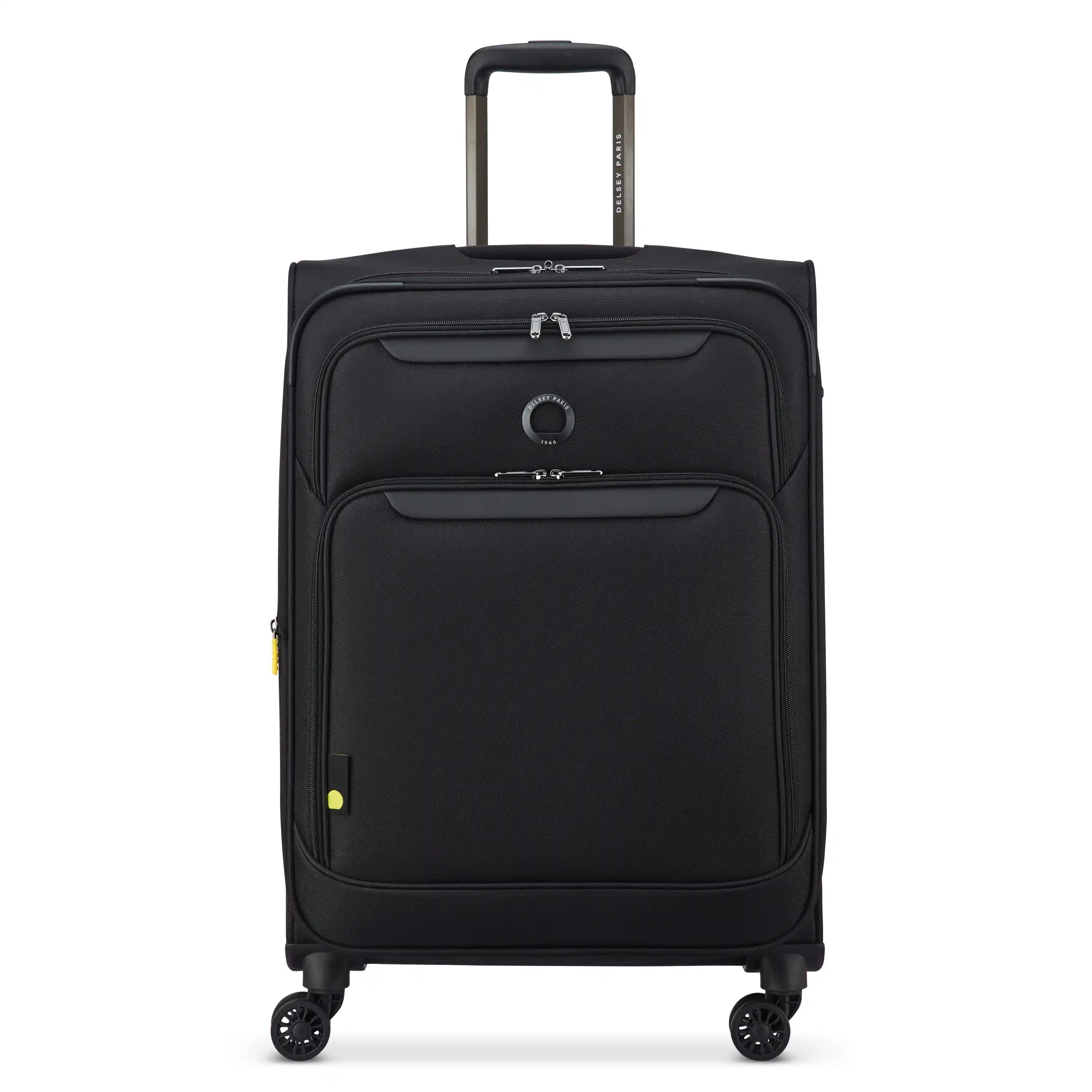 Delsey Sky Max 3.0 Medium Check-In Expandable Spinner in Black — front view # color_Black