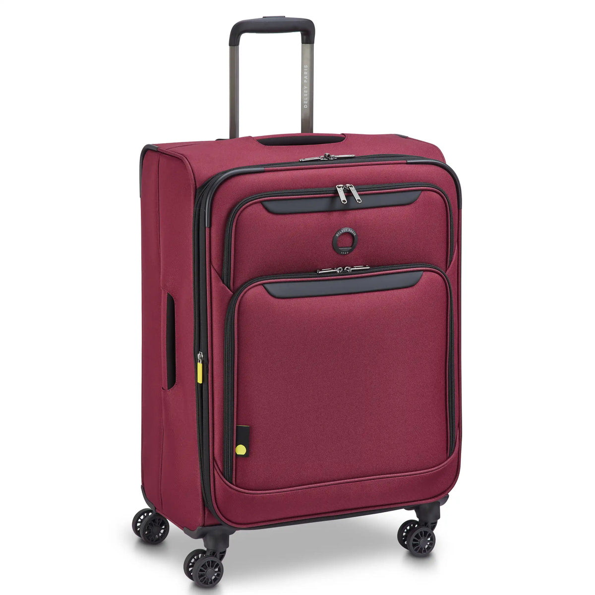 Delsey Sky Max 3.0 Medium Check-In Expandable Spinner in Burgundy — angle view 2 # color_Burgundy