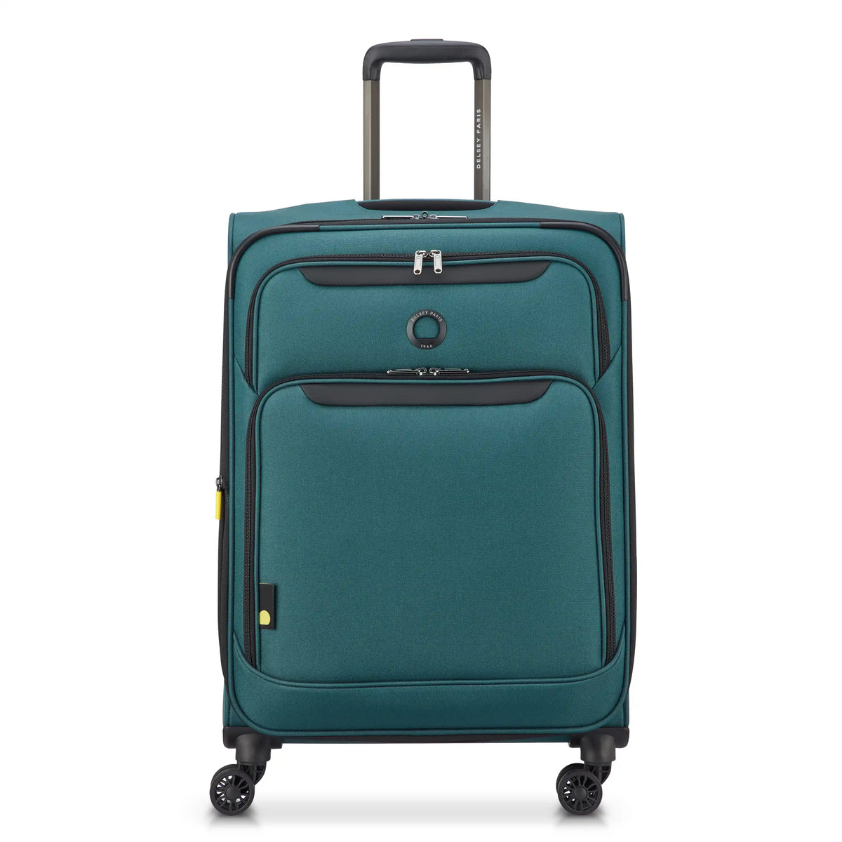 Delsey Sky Max 3.0 Medium Check-In Expandable Spinner in Teal Blue — front view # color_Teal Blue