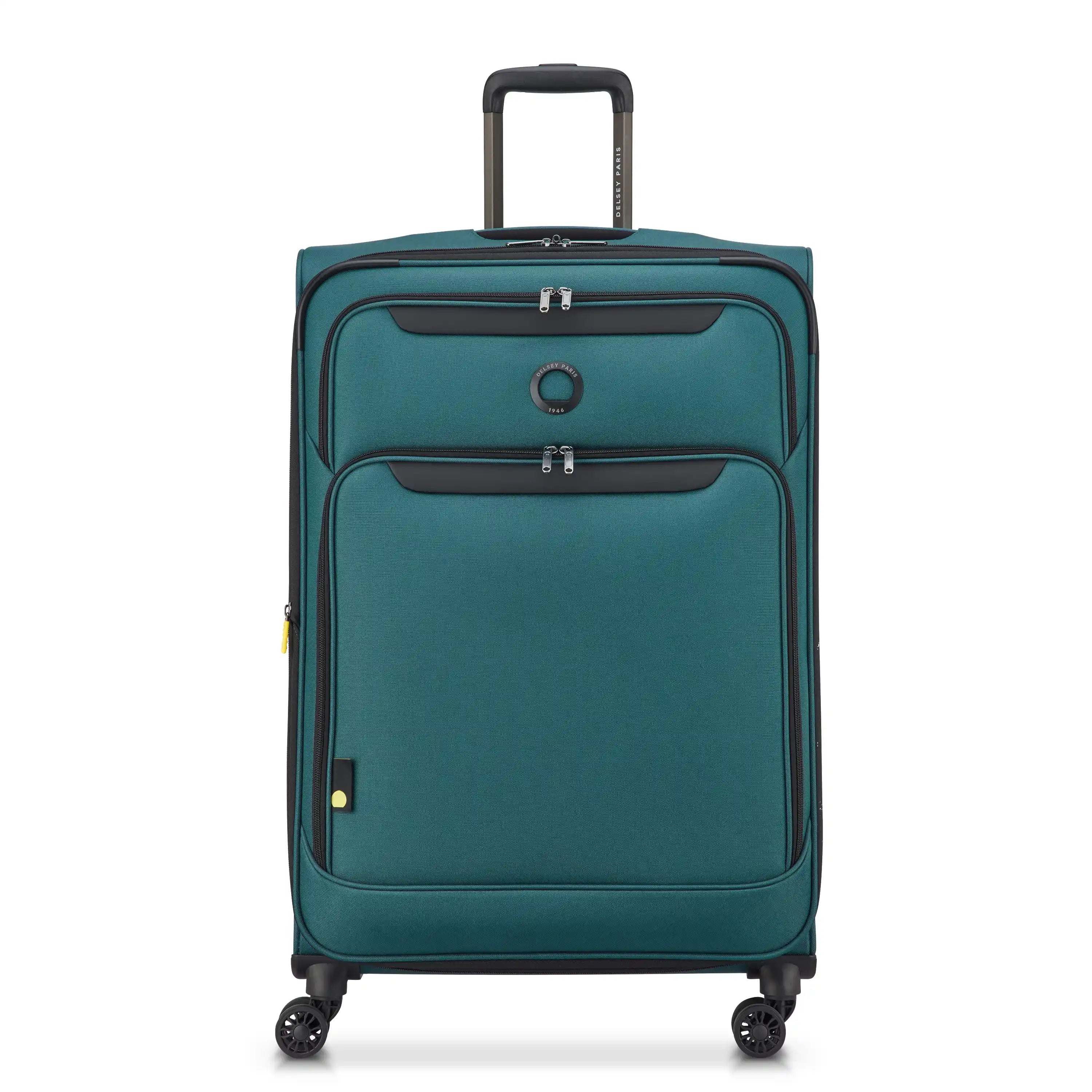 Delsey Sky Max 3.0 Large Check-In Expandable Spinner in Teal Blue — front view # color_Teal Blue