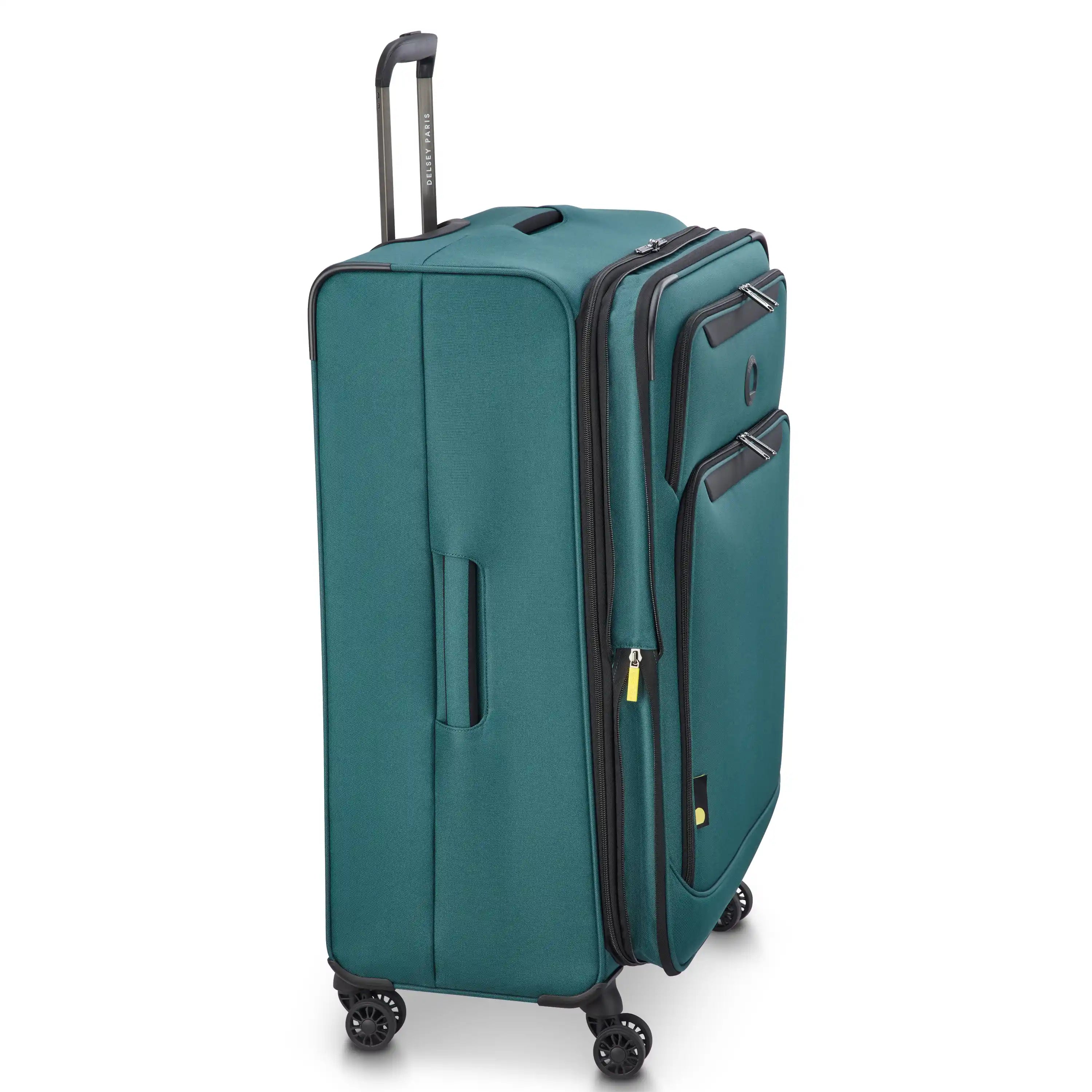 Delsey Sky Max 3.0 Large Check-In Expandable Spinner in Teal Blue — angle view 3 # color_Teal Blue