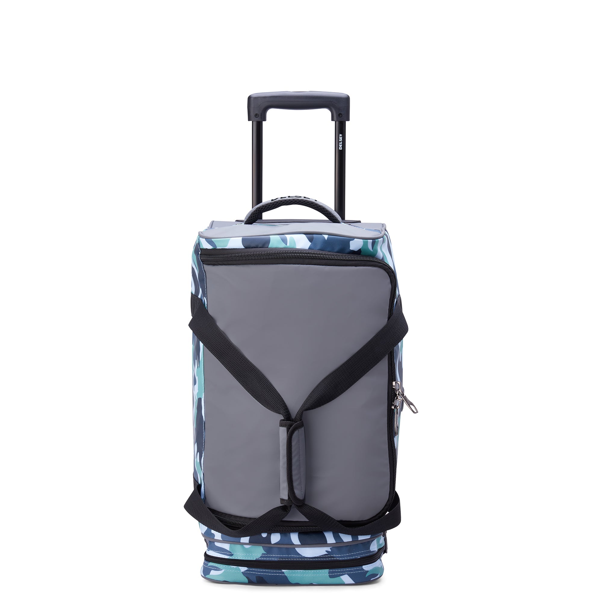 Delsey Raspail Wheeled Carry-On Duffel in Camo — front view