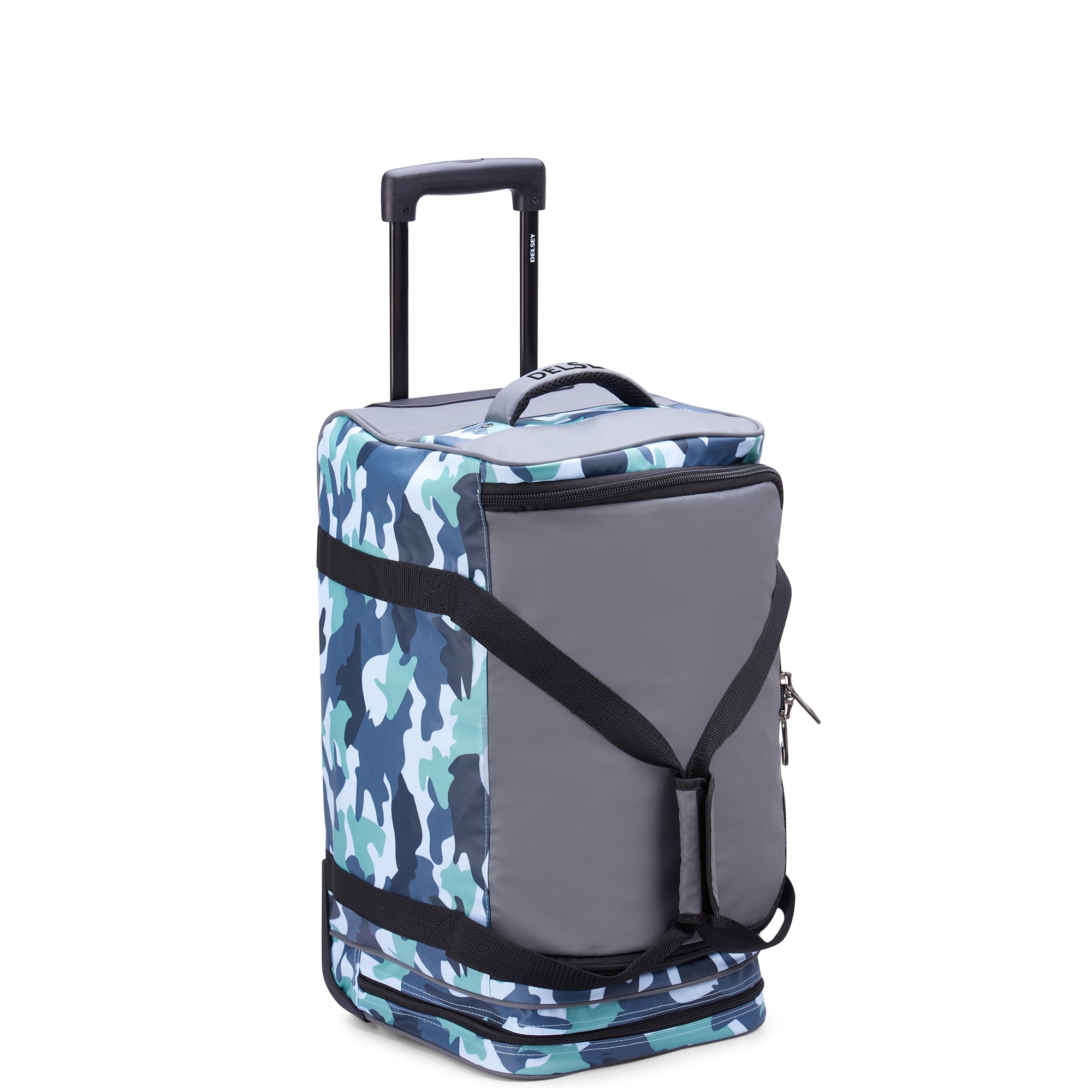 Delsey Raspail Wheeled Carry-On Duffel in Camo — angle view 2