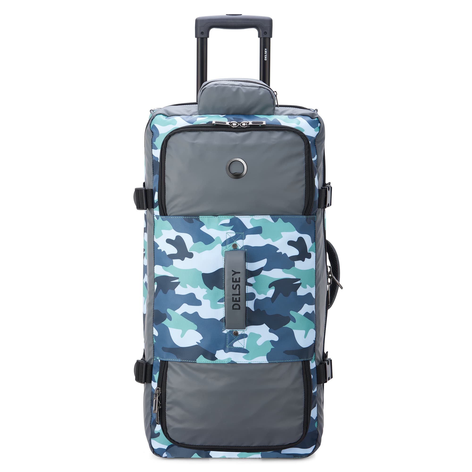 Delsey Raspail Large Wheeled Duffel in Camouflage — front view # color_Camouflage