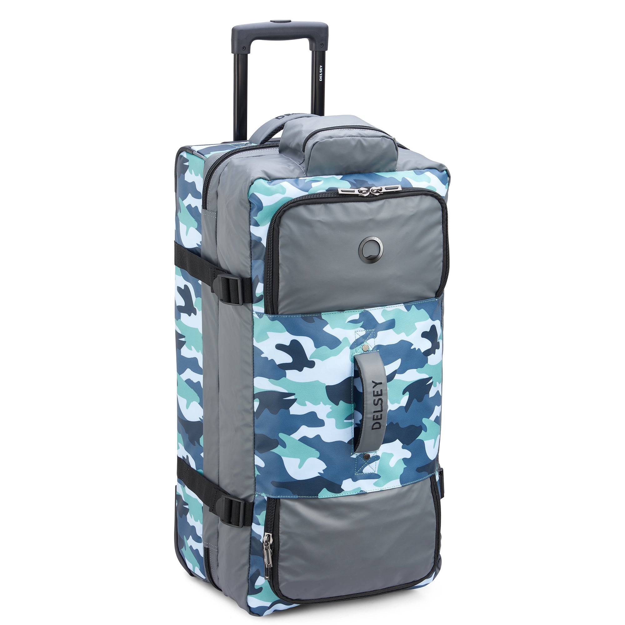 Delsey Raspail Large Wheeled Duffel in Camouflage — angle view 2 # color_Camouflage