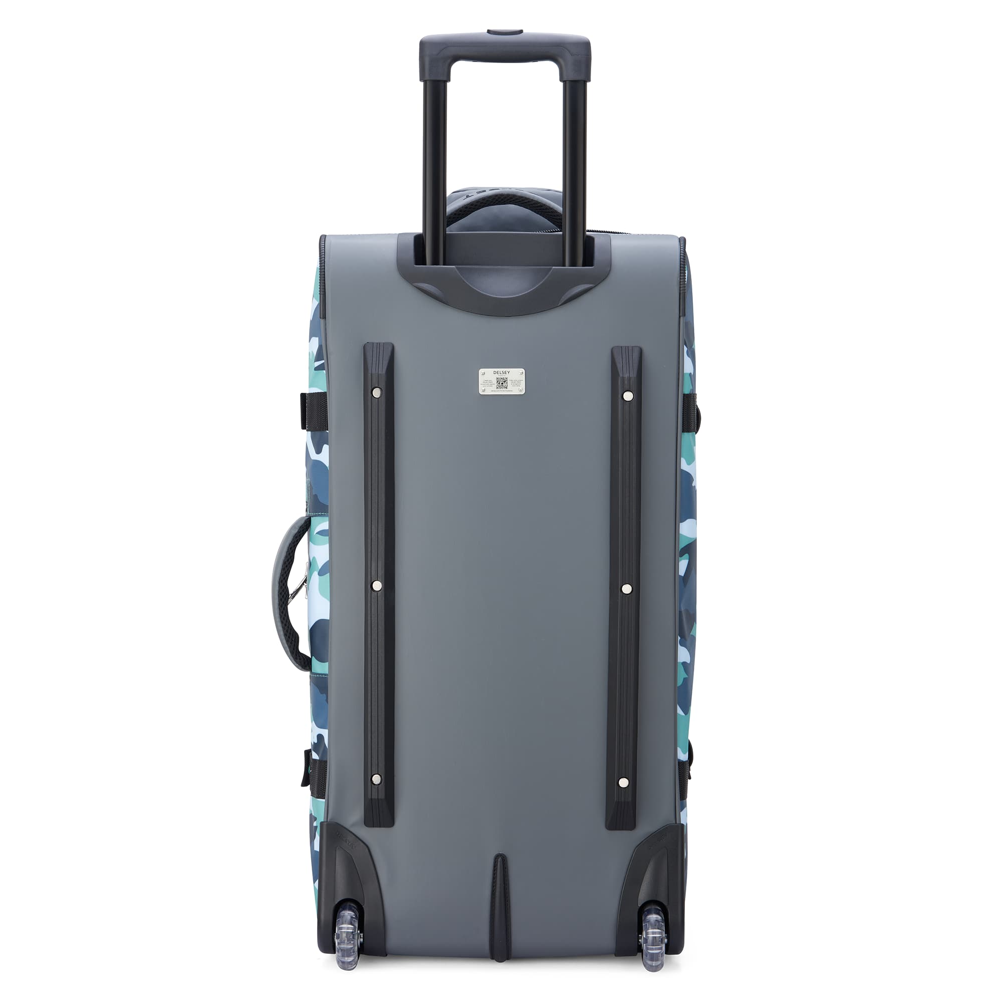Delsey Raspail Large Wheeled Duffel in Camouflage — back view # color_Camouflage