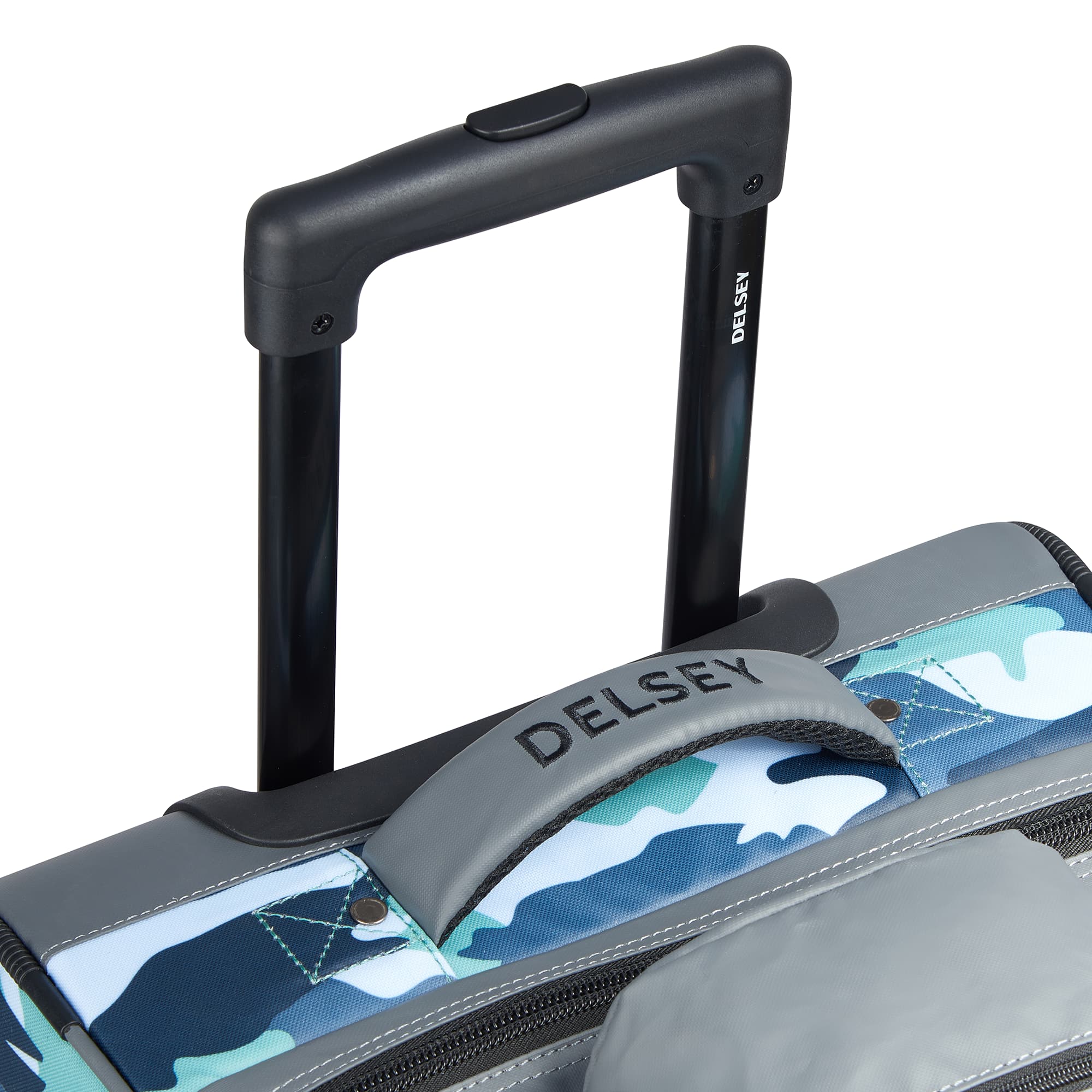 Delsey Raspail Large Wheeled Duffel in Camouflage — detail view # color_Camouflage