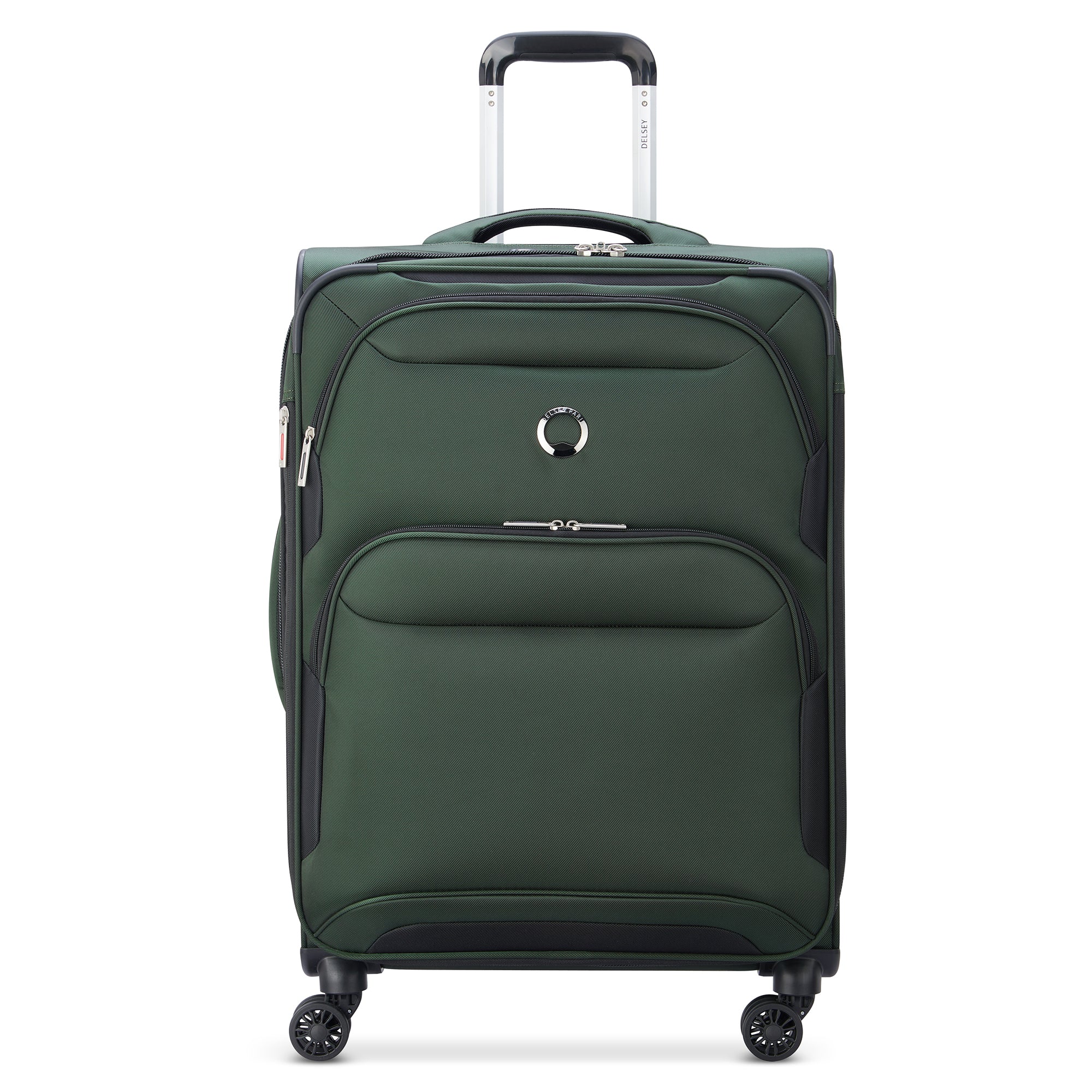Delsey Sky Max 2.0 Medium Expandable Spinner in Green — front view # color_Green