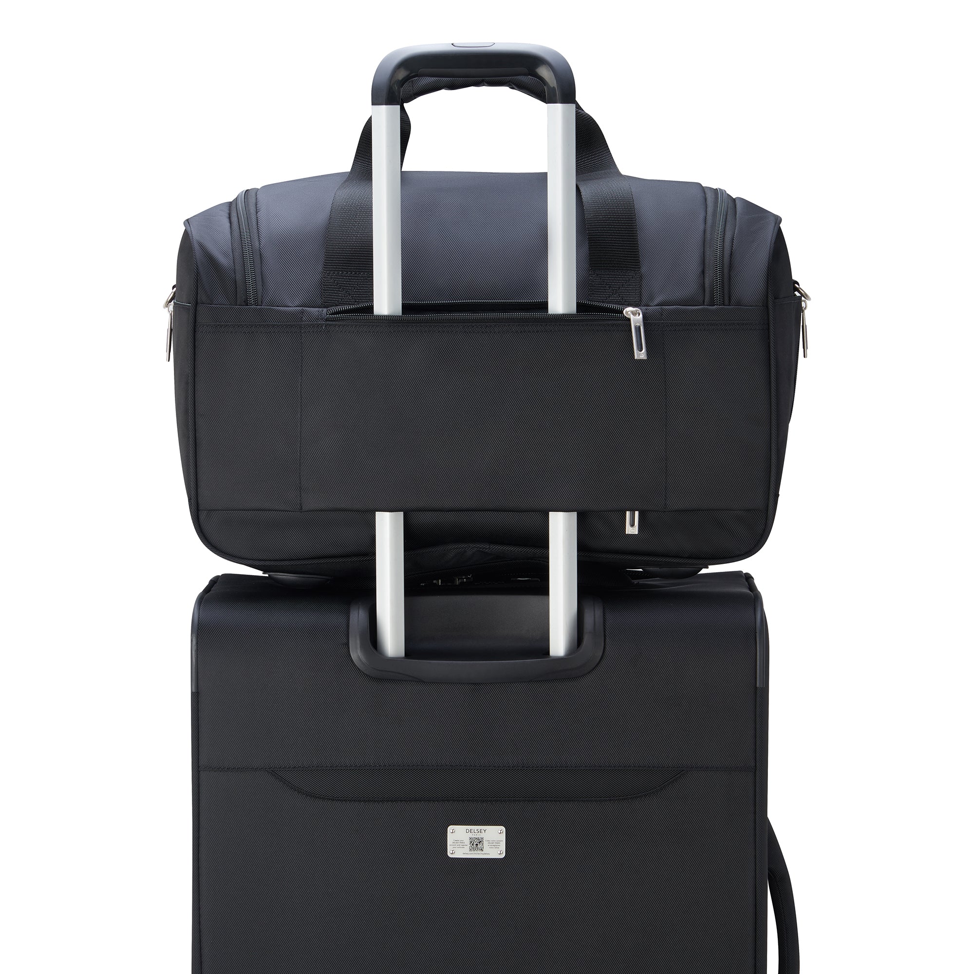 Delsey Sky Max 2.0 Carry-On Duffel Bag in Black — back view