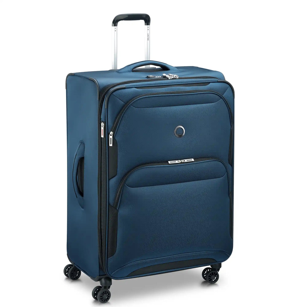 Delsey Sky Max 2.0 Large Expandable Spinner in Blue — angle view 2 # color_Blue