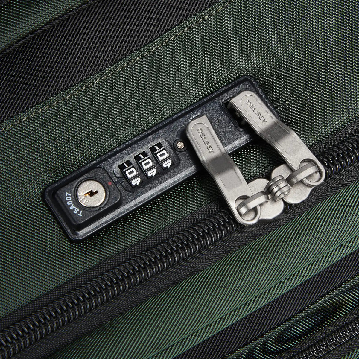 Delsey Sky Max 2.0 Large Expandable Spinner in Green — detail view 3 # color_Green