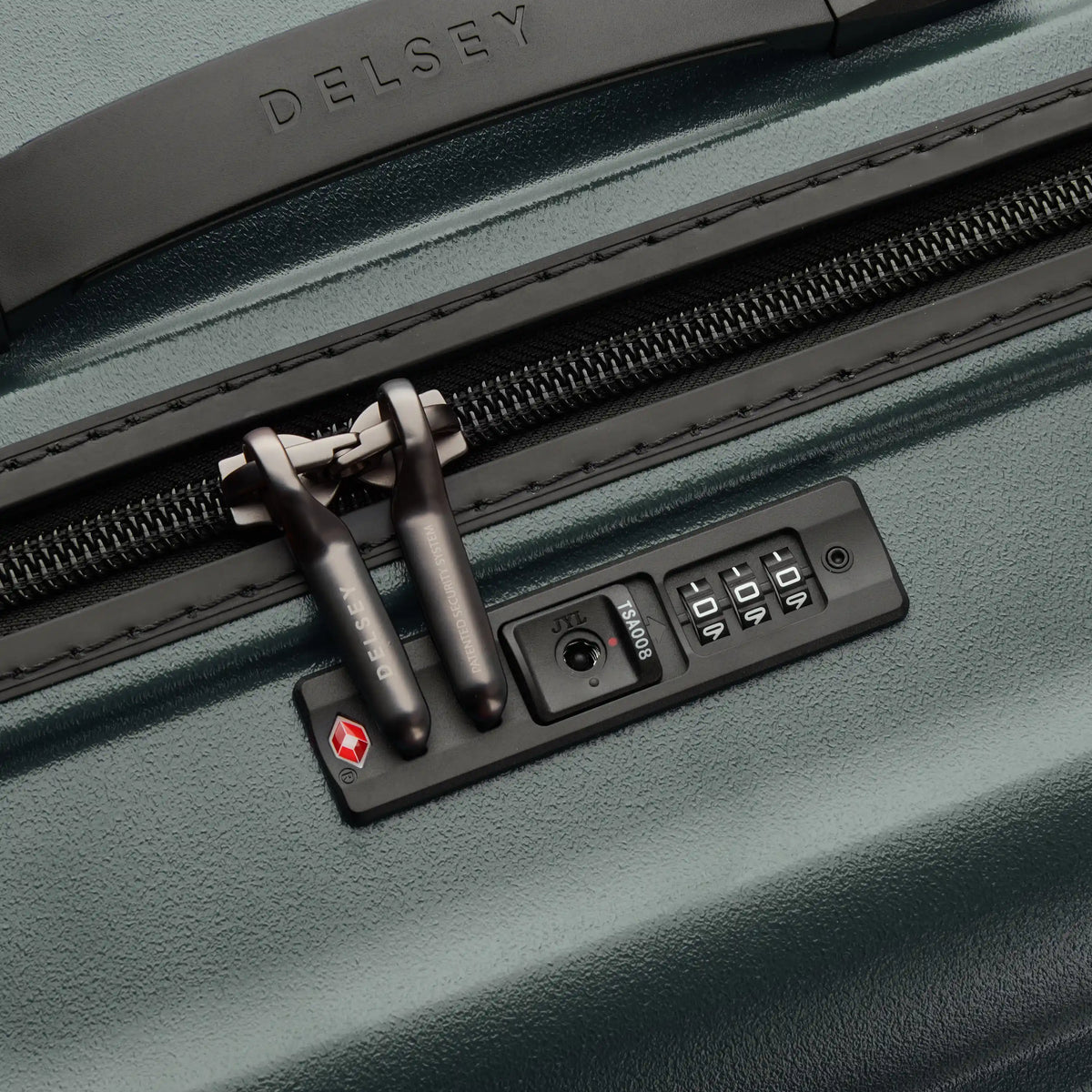 Delsey Turenne 2.0 Large Trunk Spinner in Green — detail view 2 # color_Green