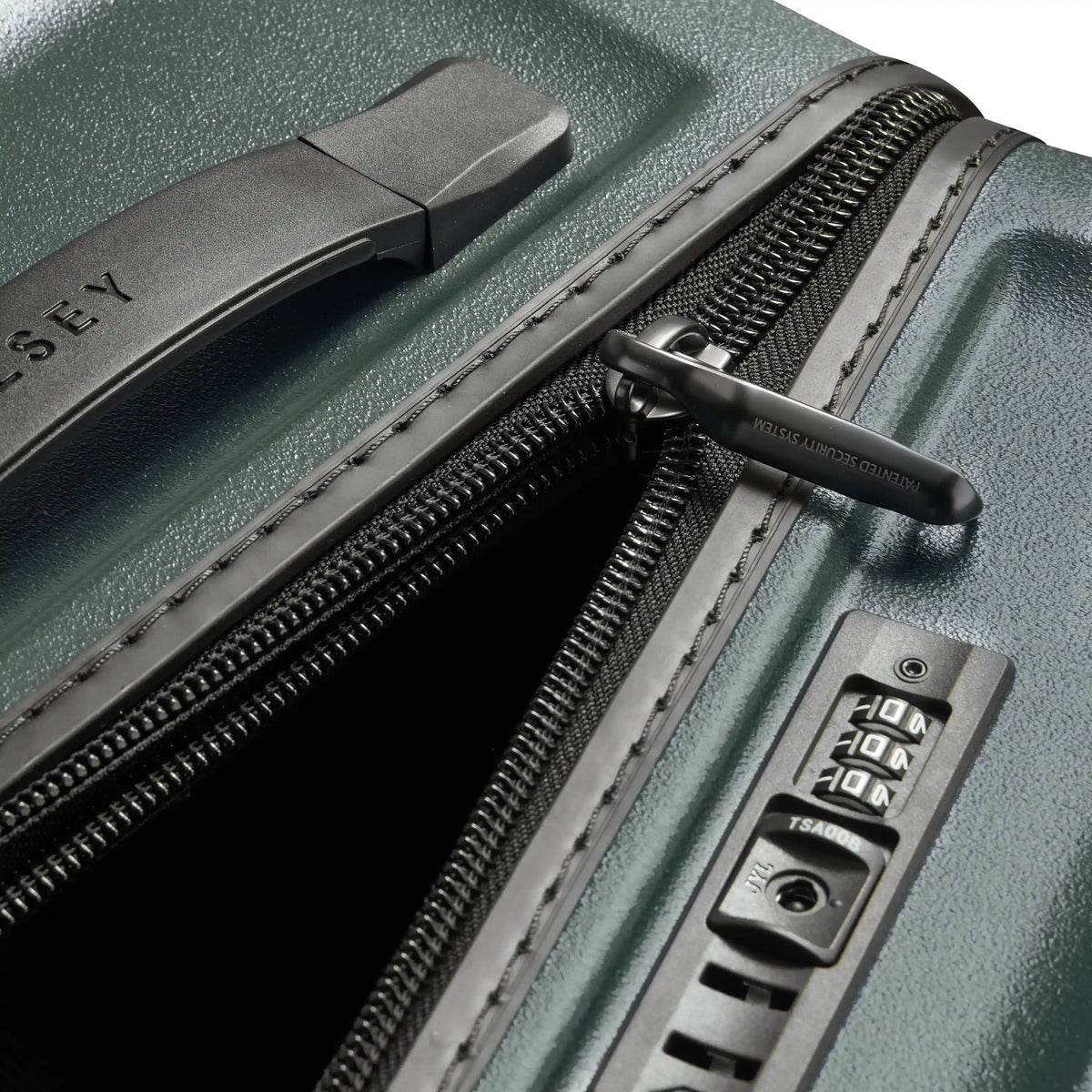 Delsey Turenne 2.0 Large Trunk Spinner in Green — detail view 3 # color_Green