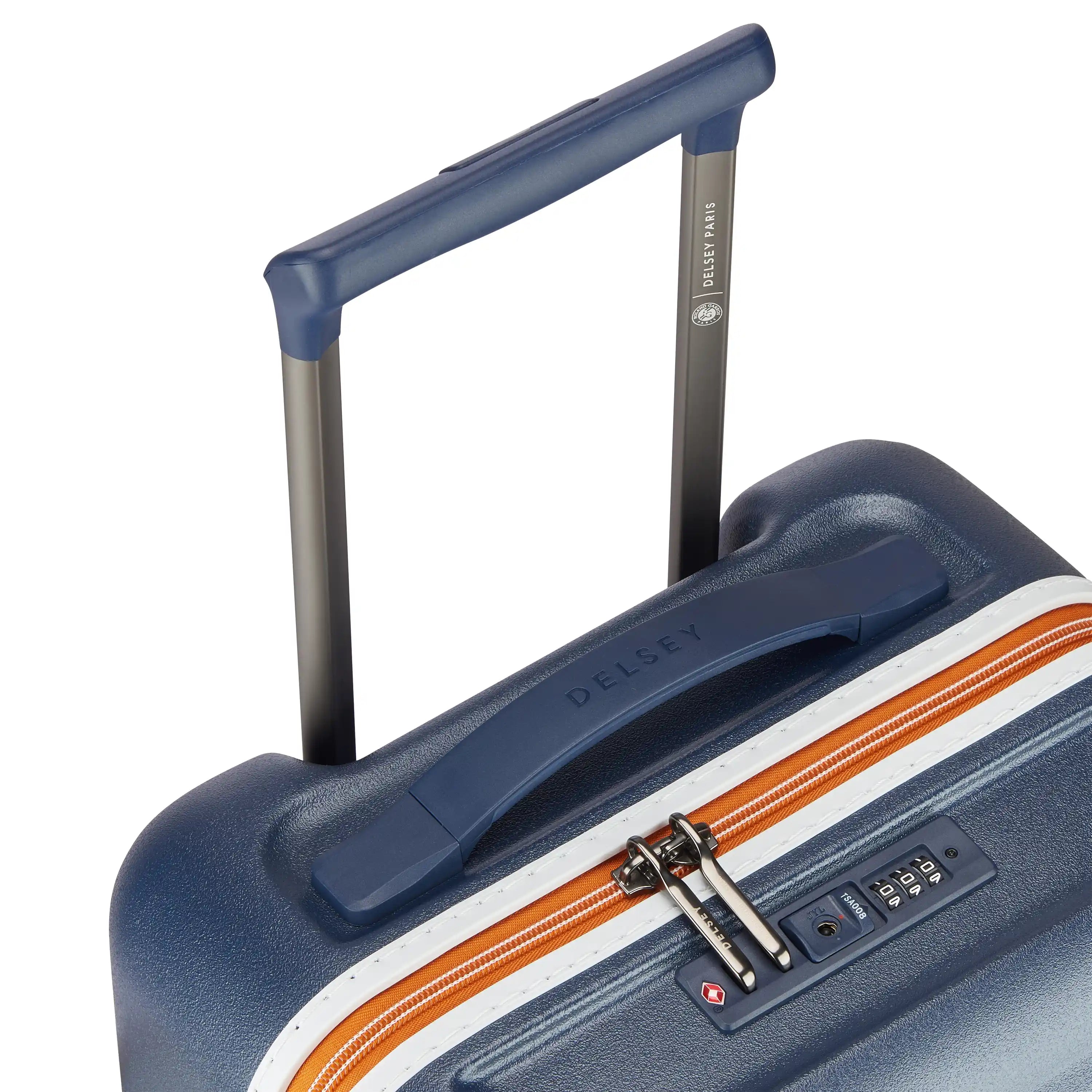 Delsey Turenne 2.0 Carry-On Spinner in Roland-Garros Limited Edition — detail view # color_Roland-Garros Limited Edition