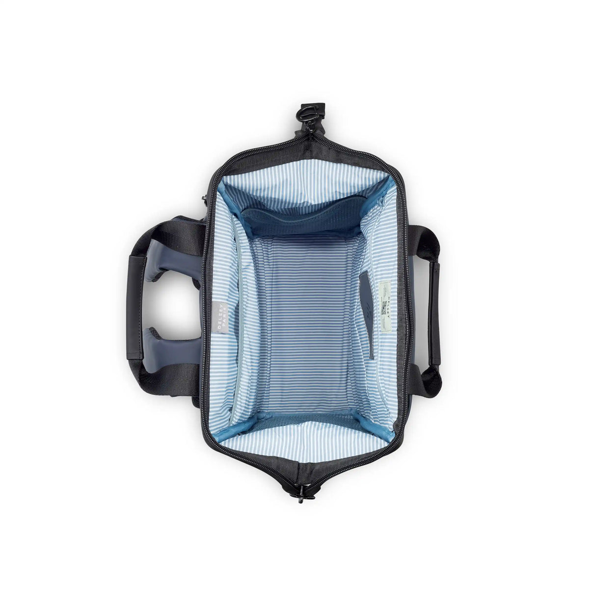 Delsey Turenne Soft Laptop Backpack Tote in Navy — interior view # color_Navy