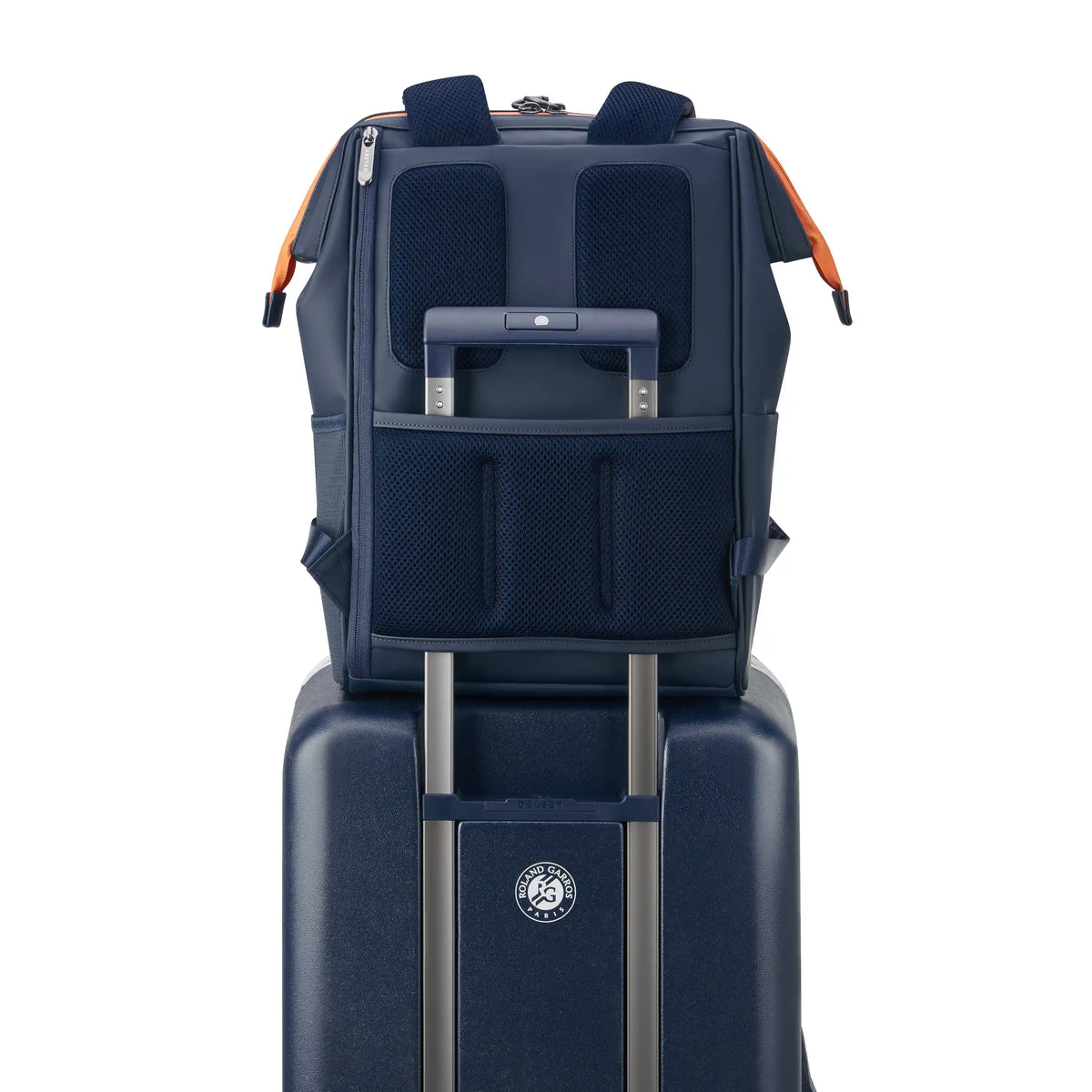 Delsey Turenne Soft Laptop Backpack Tote in Roland-Garros Limited Edition — detail view 4 # color_Roland-Garros Limited Edition