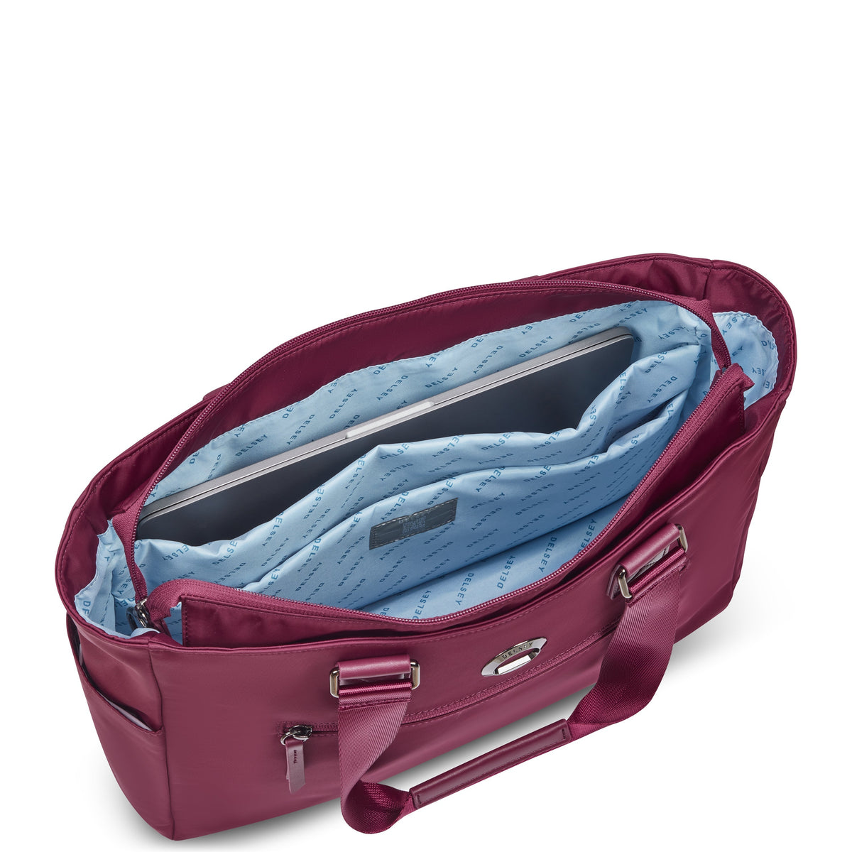 Delsey Victoire 18-Inch Tote Bag in Burgundy — interior view