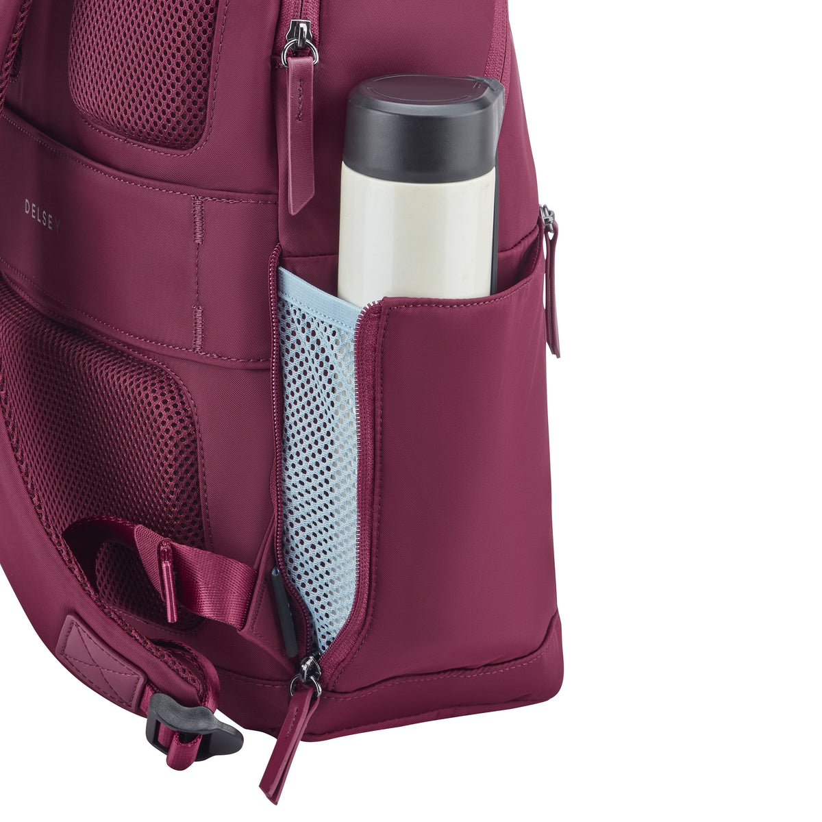 Delsey Victoire 15.6-Inch Laptop Backpack in Burgundy — detail view 3