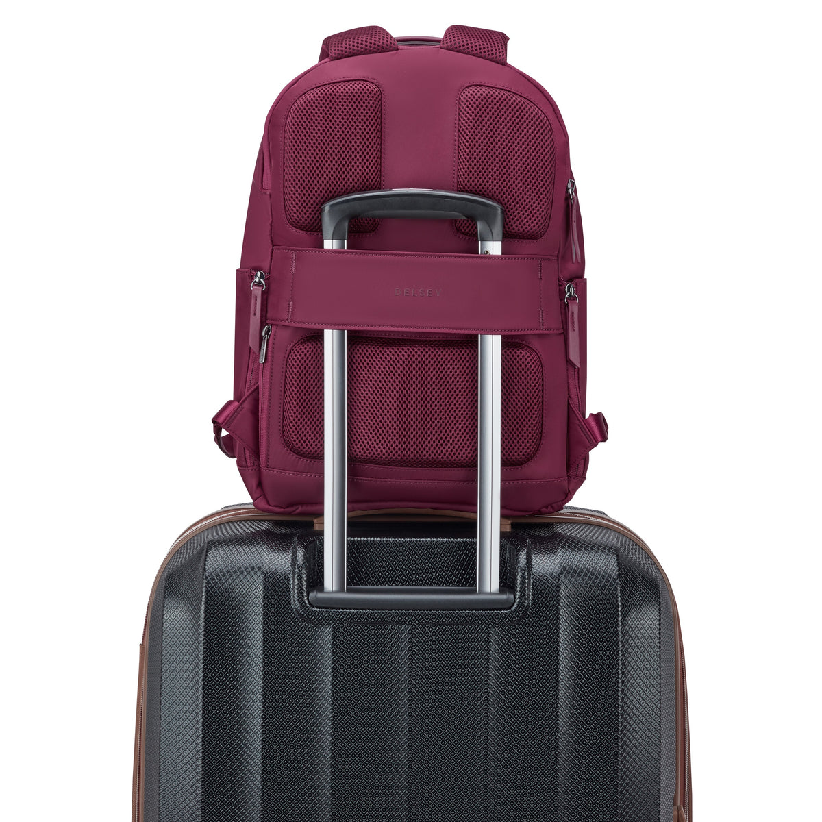 Delsey Victoire 15.6-Inch Laptop Backpack in Burgundy — detail view 5