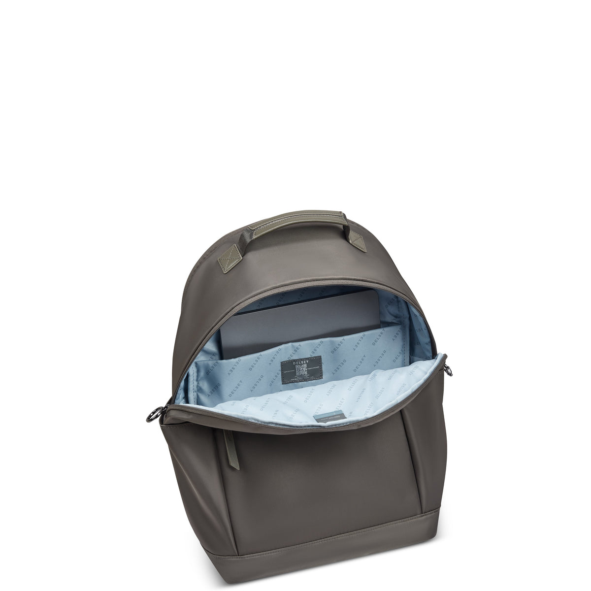 Delsey Victoire 15.6-Inch Laptop Backpack in Taupe — interior view