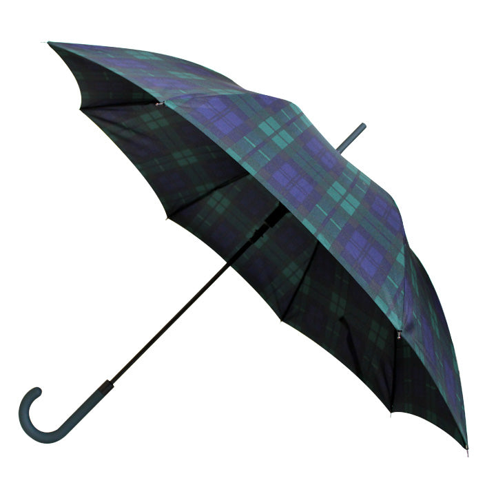 Vista 7017 Unisex Plaid Umbrella in Black — front view # color_Black