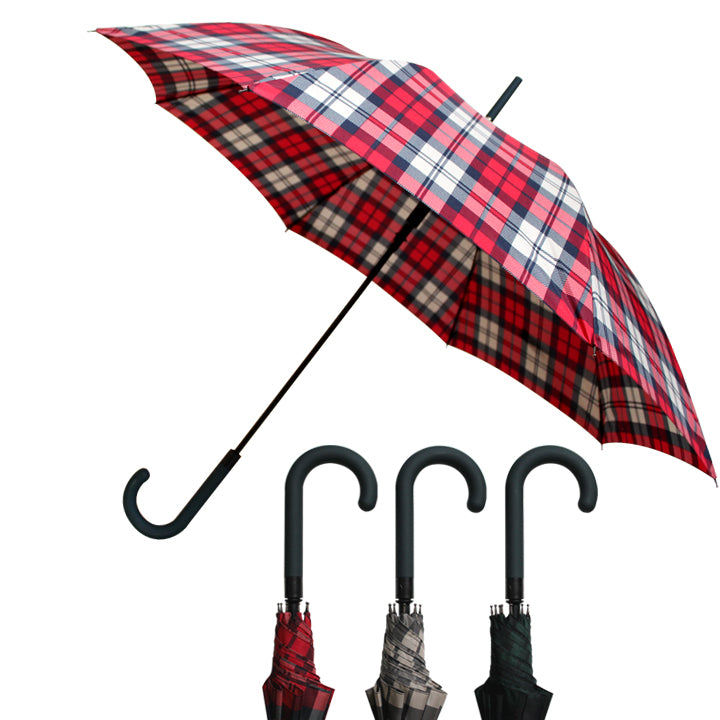 Vista 7017 Unisex Plaid Umbrella in Red — angle view 2 # color_Red