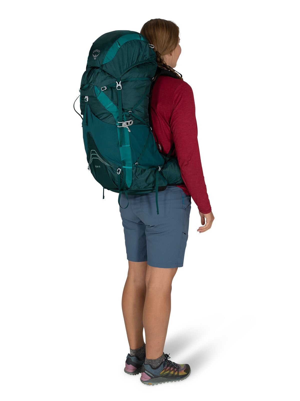 Osprey Eja 48 Women's Backpacking Pack 48L in Deep Teal — lifestyle 2