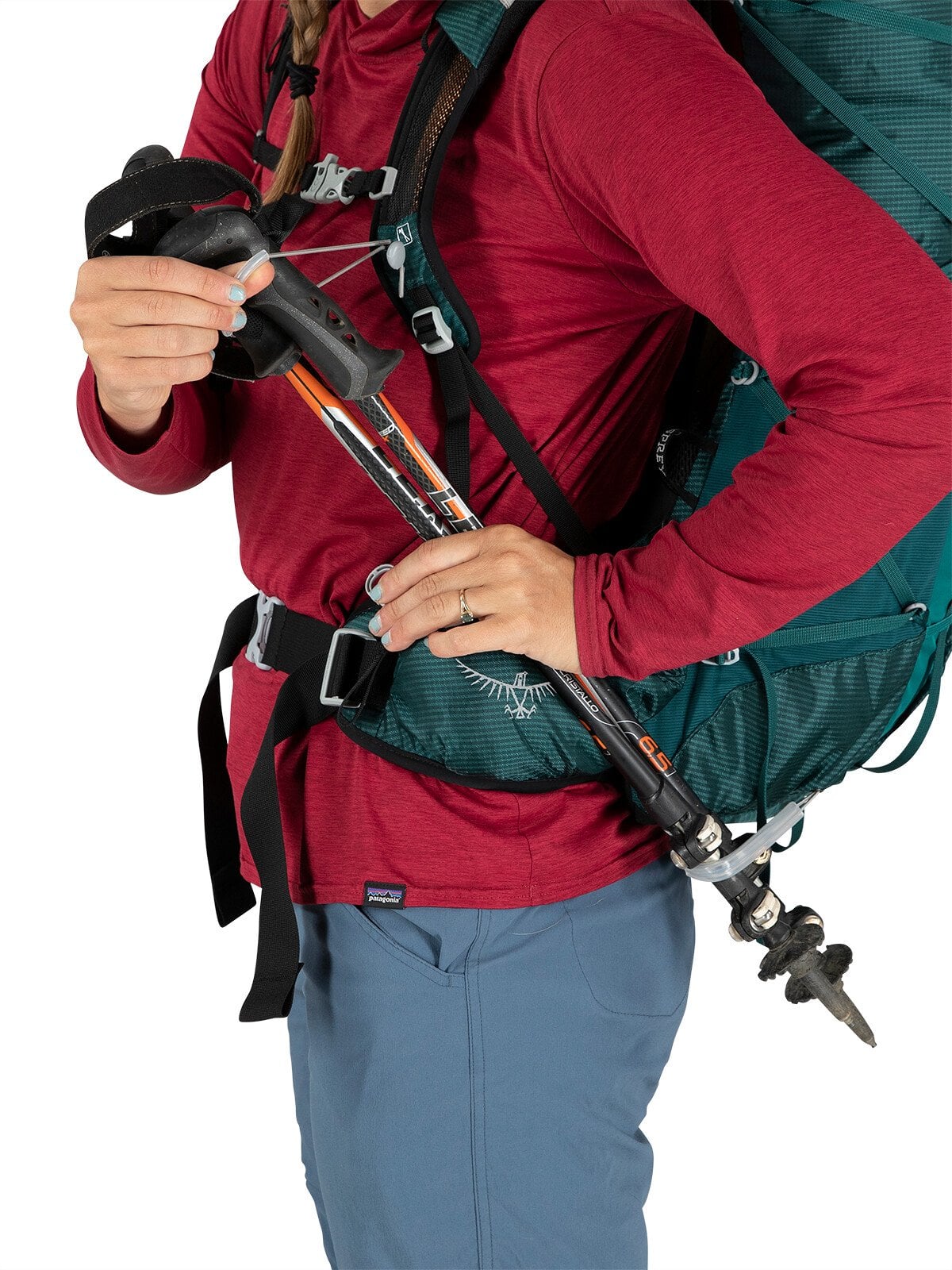 Osprey Eja 48 Women's Backpacking Pack 48L in Deep Teal — detail view