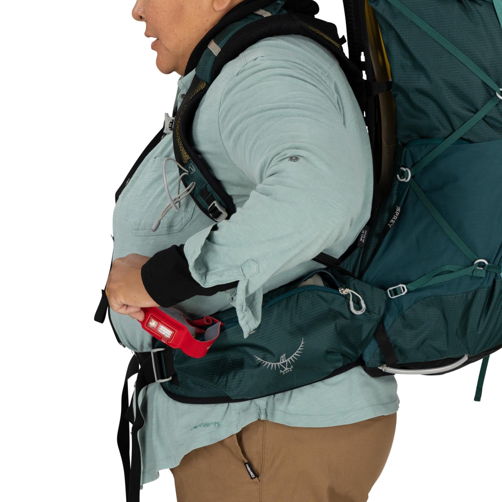 Osprey Eja 58 Extended Fit Women's Backpacking Pack 58L in Deep Teal — detail view 2