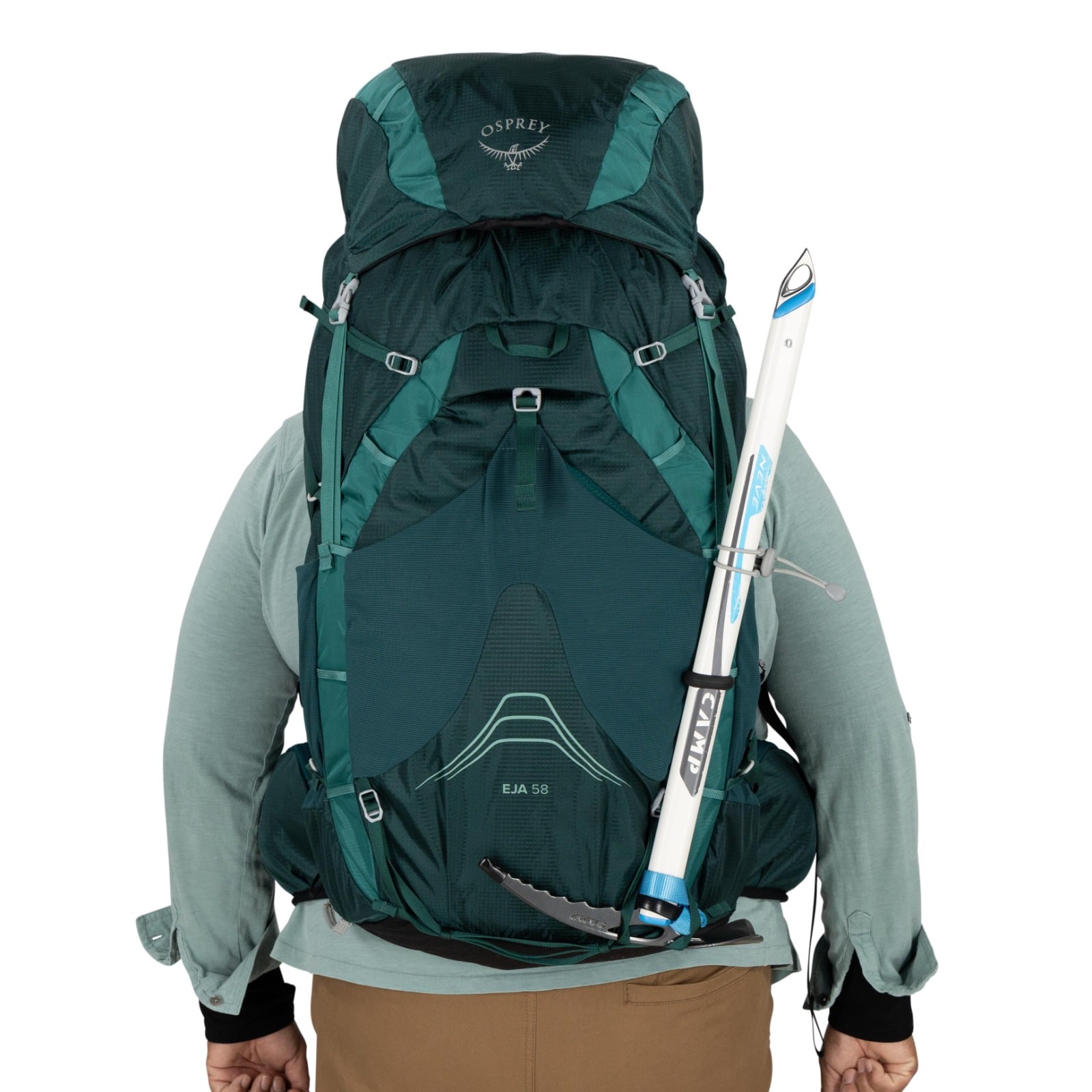 Osprey Eja 58 Extended Fit Women's Backpacking Pack 58L in Deep Teal — detail view 4