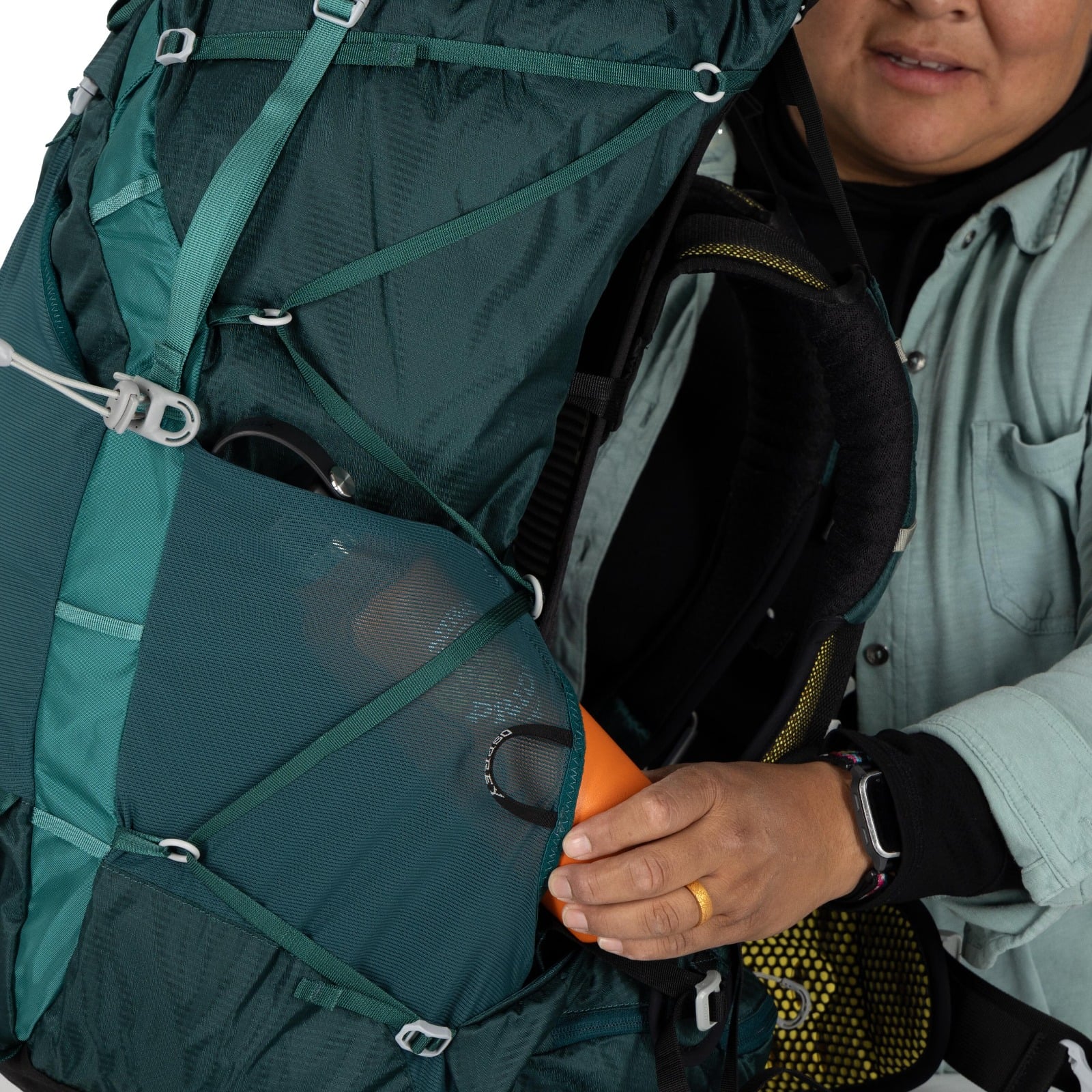 Osprey Eja 58 Extended Fit Women's Backpacking Pack 58L in Deep Teal — detail view 5