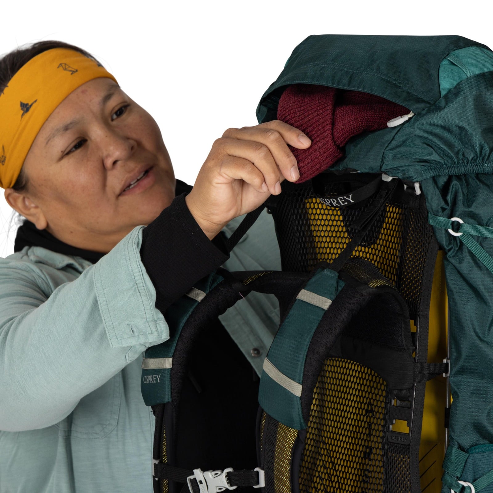 Osprey Eja 58 Extended Fit Women's Backpacking Pack 58L in Deep Teal — detail view 8