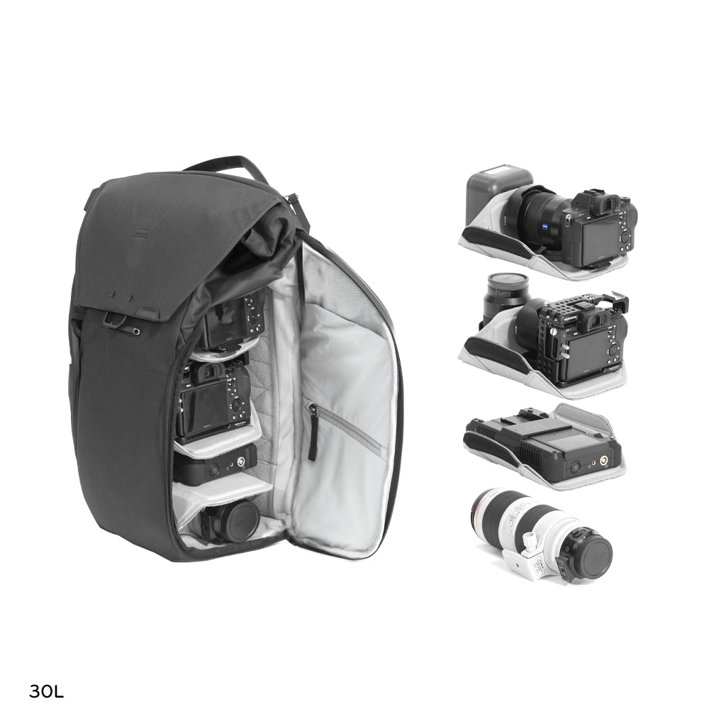 Peak Design Everyday Backpack 30L in Black — interior view