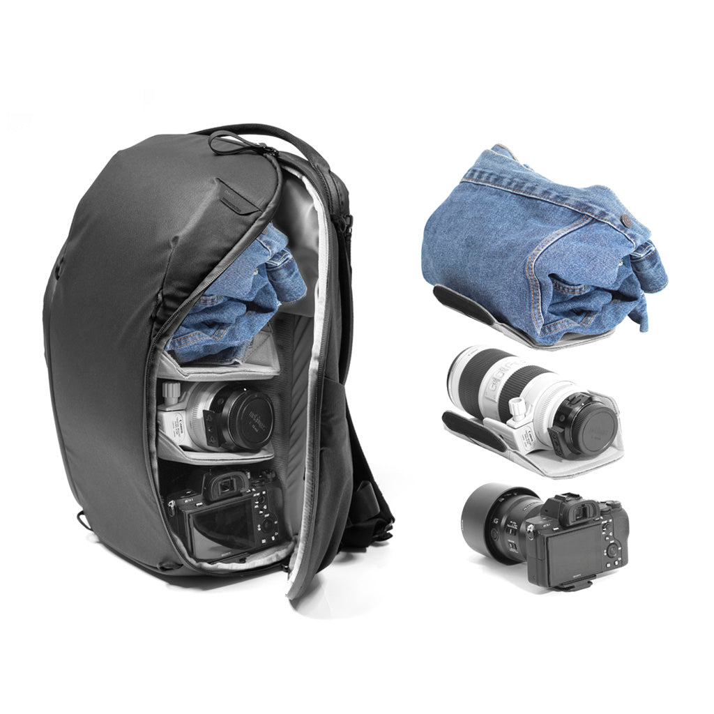 Peak Design Everyday Backpack Zip 20L in Black — interior view # color_Black